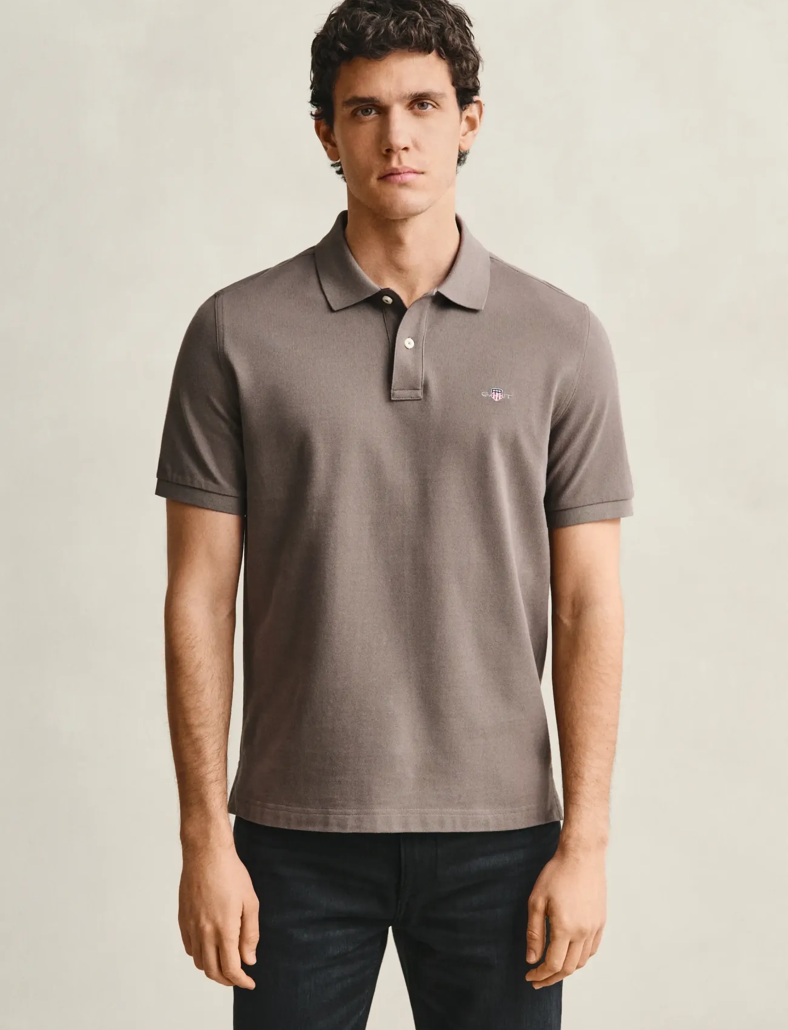Gant Classic Regular Polo Shirt - Koszulki Polo - FADED TAUPE / brown