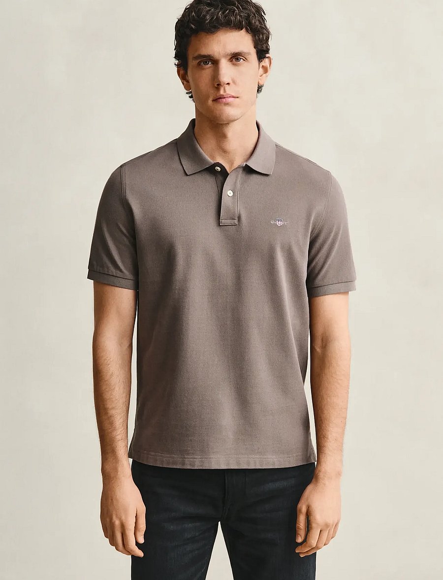 Gant - Classic Regular Polo Shirt - krótki rękaw - faded taupe - 0