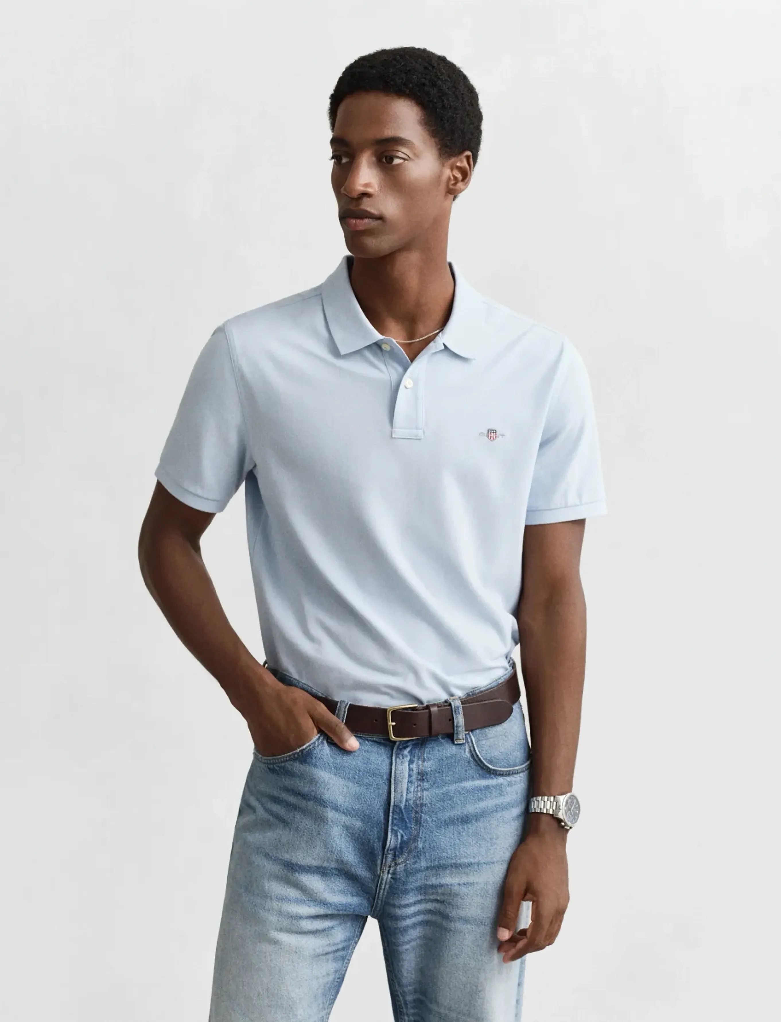 GANT REG SHIELD SS PIQUE POLO - Kurzärmelig - FRESH BLUE / blue