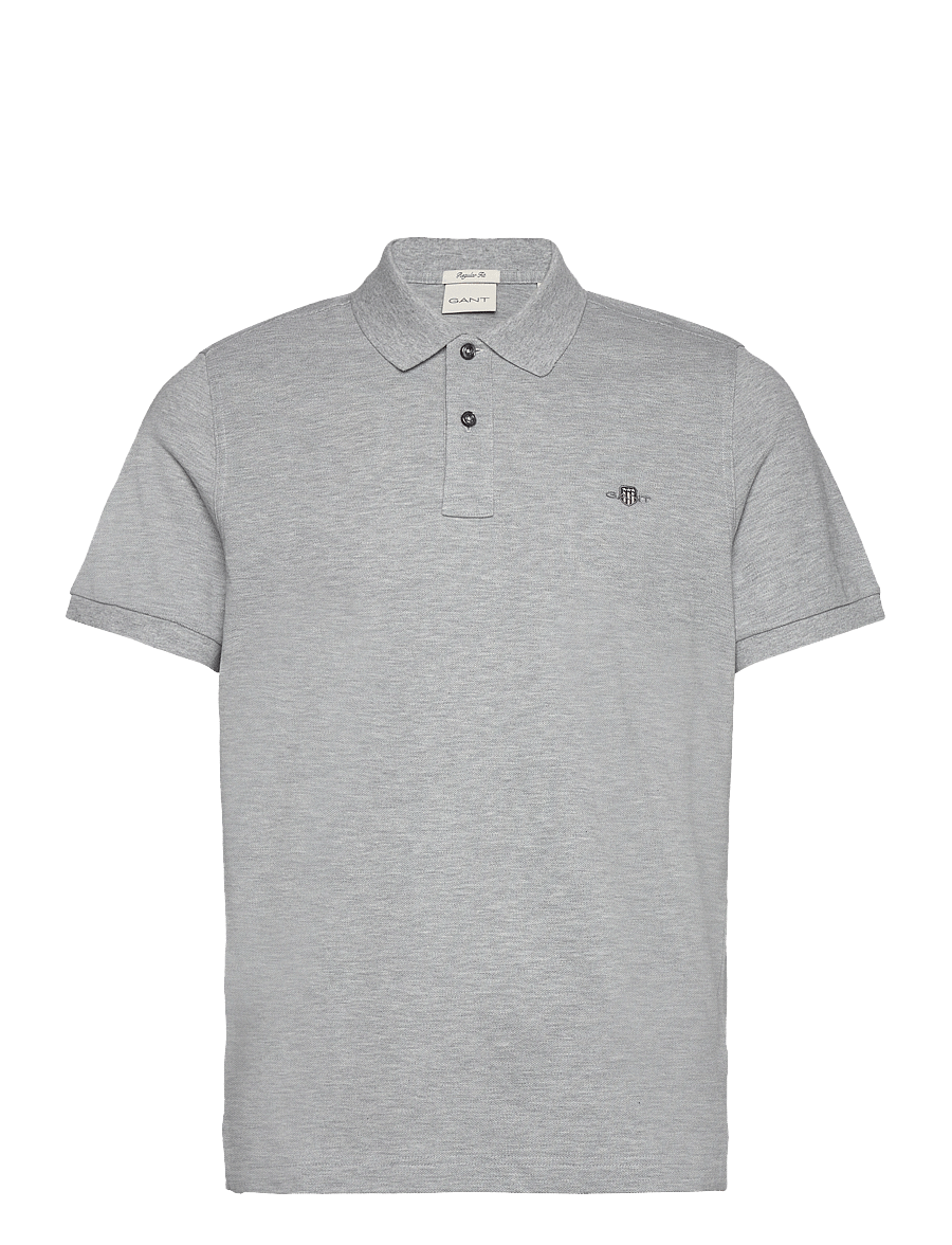 Gant - Classic Regular Polo Shirt - kortærmede poloer - grey melange - 1