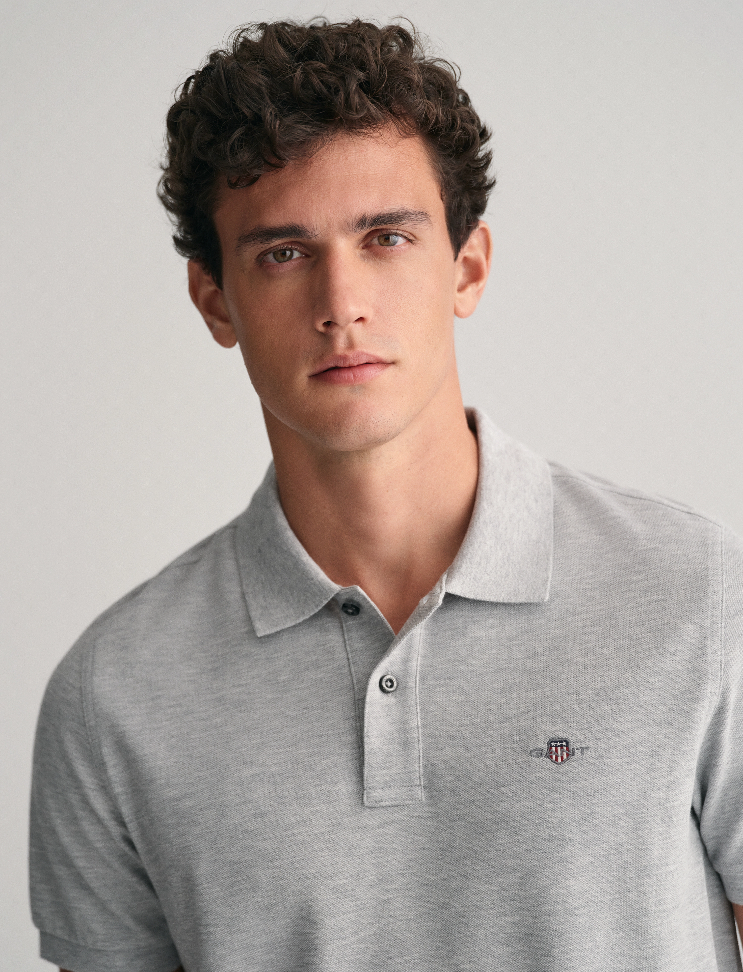 Gant - Classic Regular Polo Shirt - kortærmede poloer - grey melange - 4