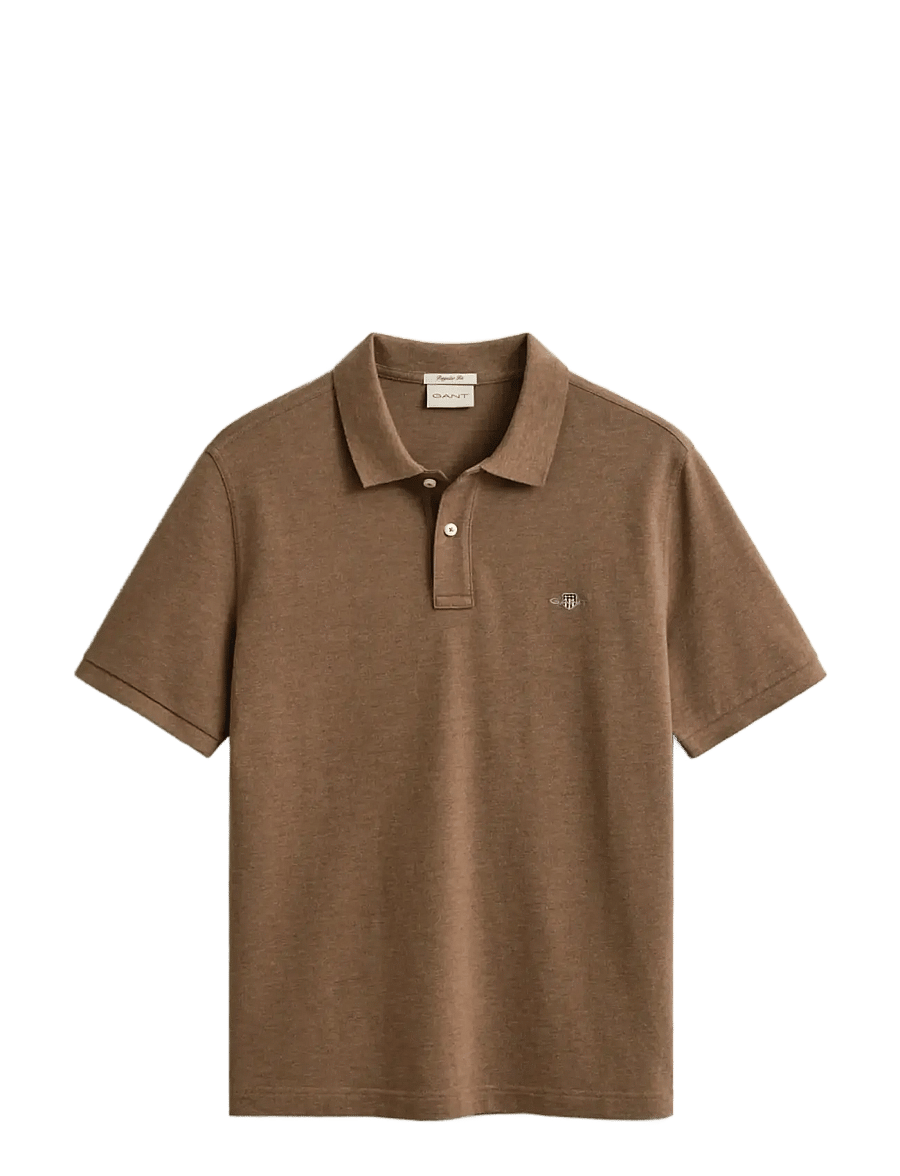 Gant - Classic Regular Polo Shirt - lühikeste varrukatega polod - hazelnut melange - 1