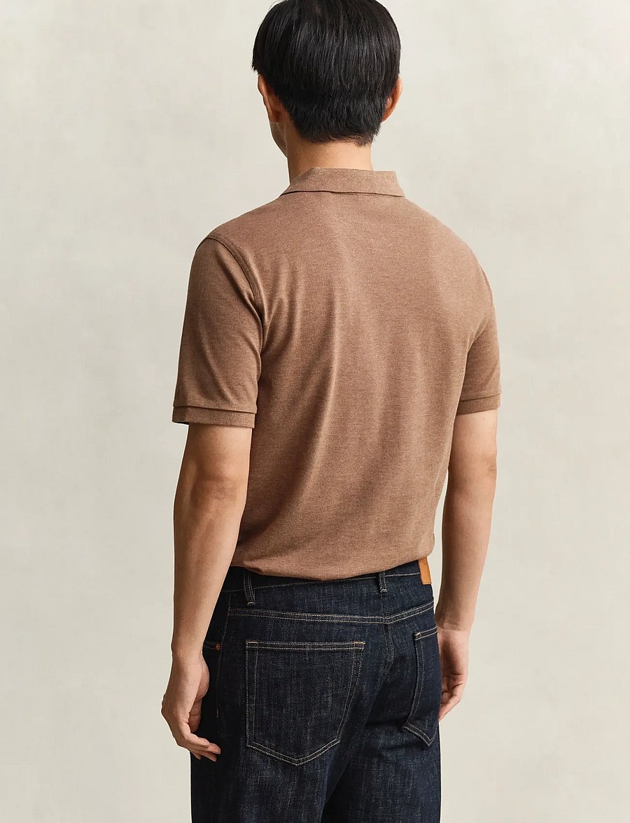 Gant - Classic Regular Polo Shirt - lühikeste varrukatega polod - hazelnut melange - 2