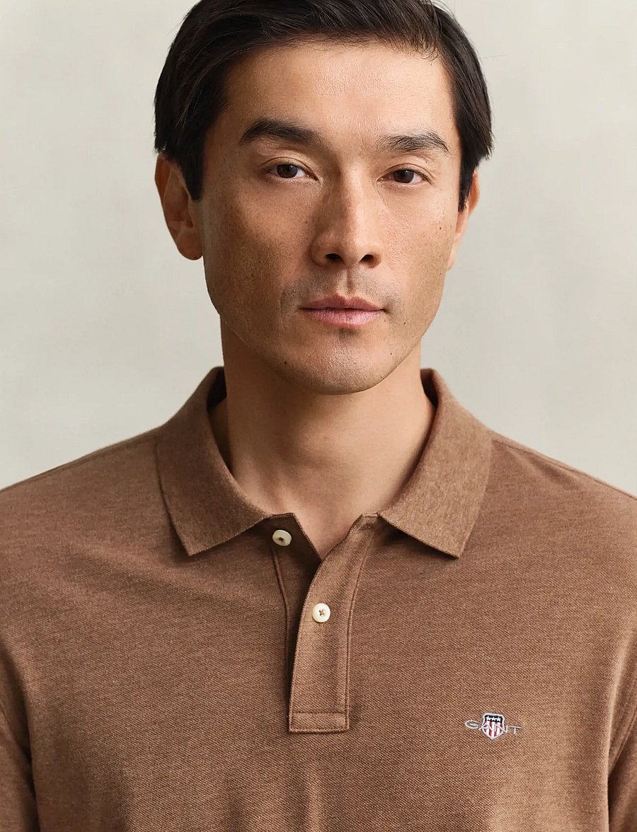 Gant - Classic Regular Polo Shirt - lühikeste varrukatega polod - hazelnut melange - 3