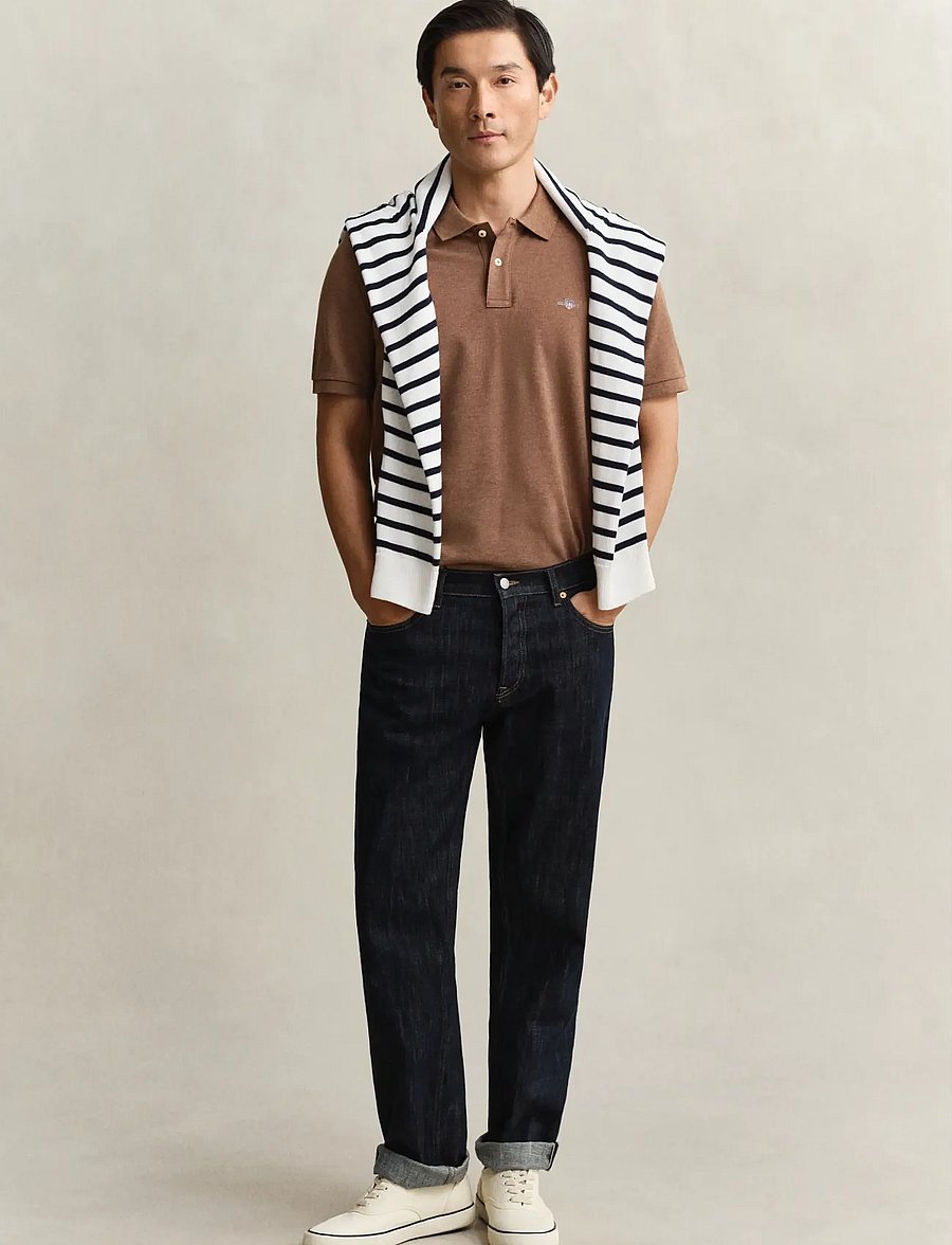 Gant - Classic Regular Polo Shirt - lühikeste varrukatega polod - hazelnut melange - 4