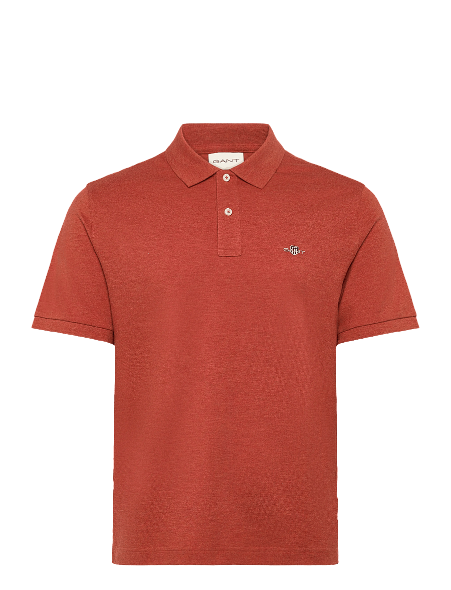 Gant - Classic Regular Polo Shirt - lühikeste varrukatega polod - iron red melange - 0
