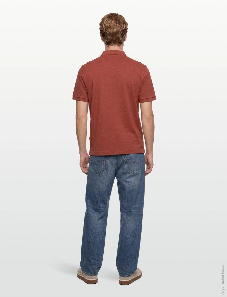 Gant - Classic Regular Polo Shirt - kortärmade pikéer - iron red melange - 4