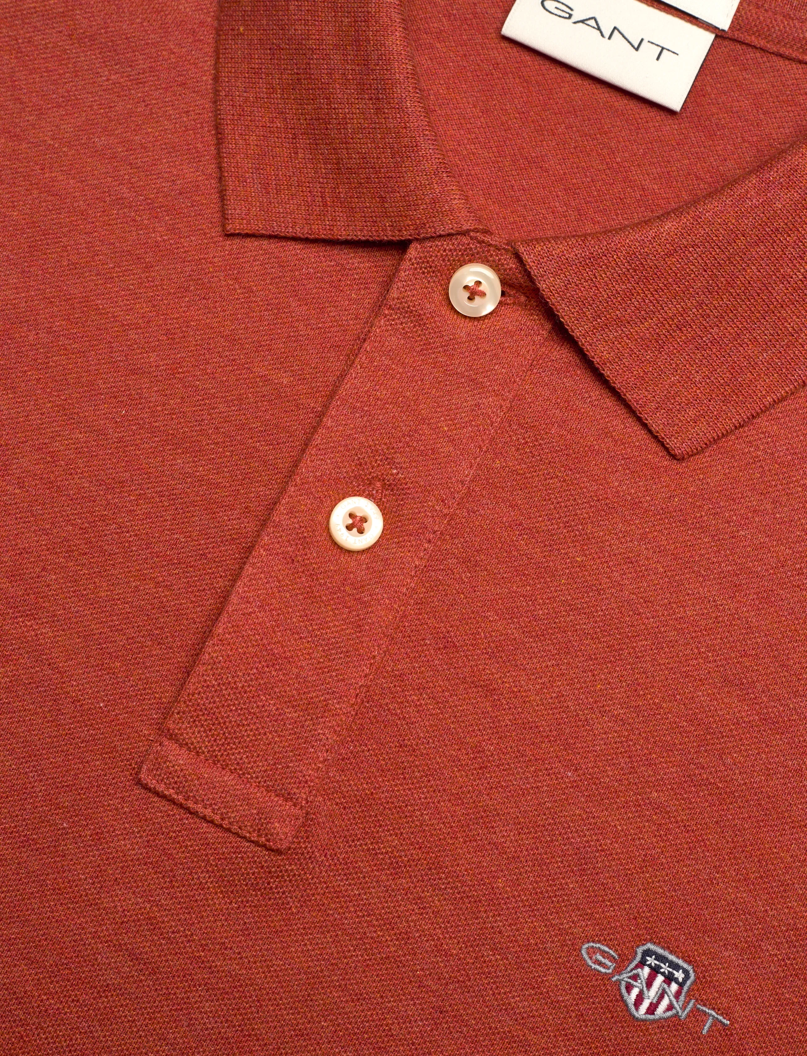 Gant - Classic Regular Polo Shirt - lühikeste varrukatega polod - iron red melange - 2