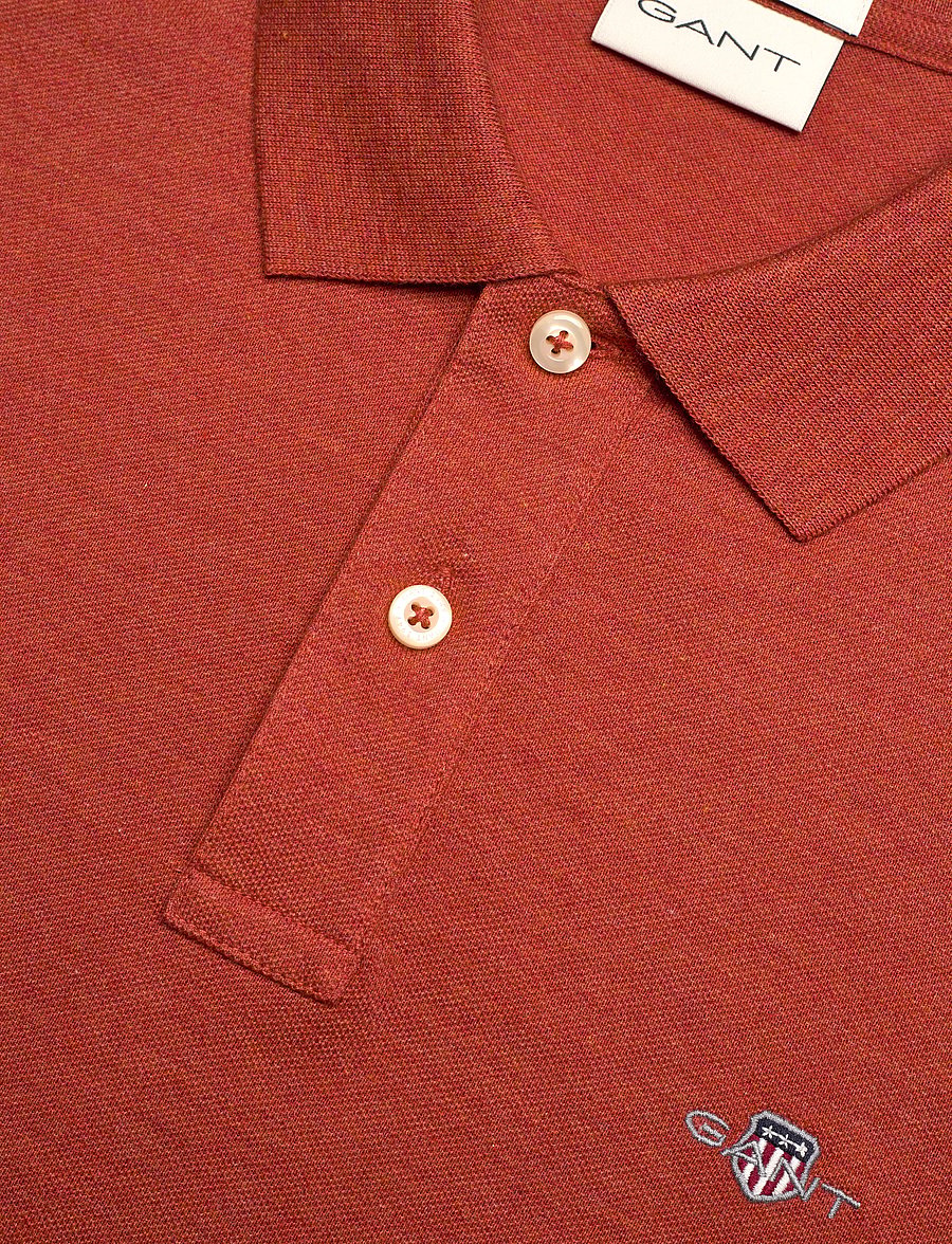 Gant - Classic Regular Polo Shirt - lühikeste varrukatega polod - iron red melange - 2
