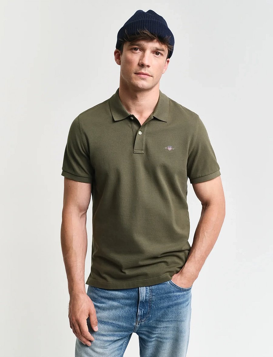 Gant - Classic Regular Polo Shirt - kortærmede poloer - juniper green - 0