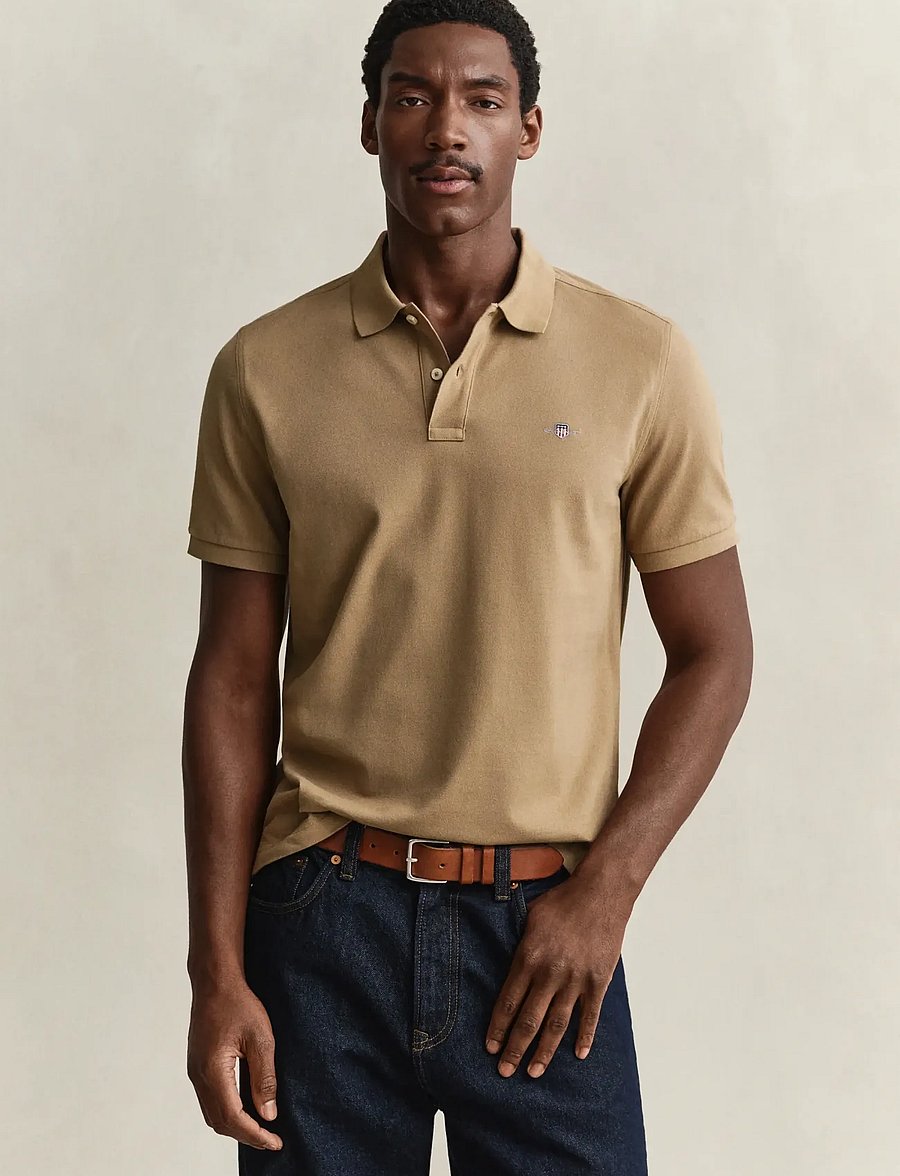 Gant - Classic Regular Polo Shirt - kurzärmelig - light taupe - 4