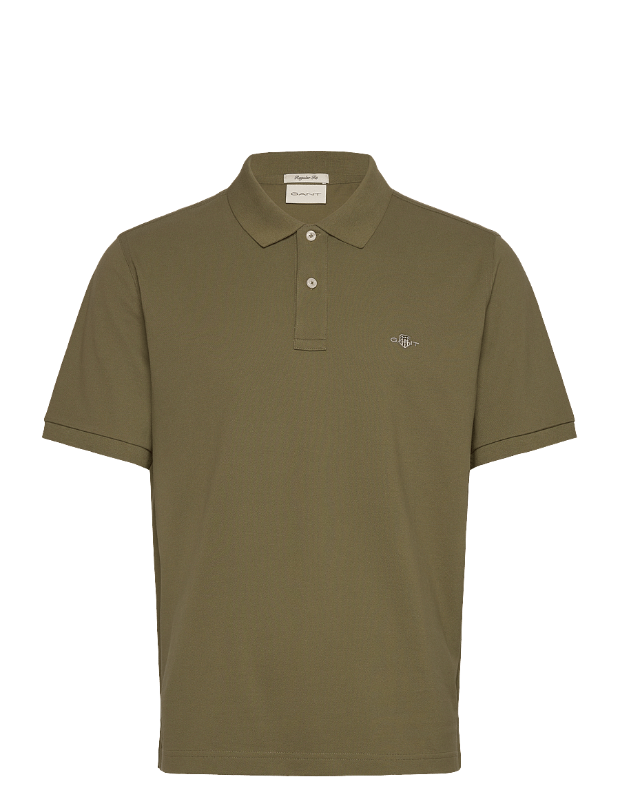 Gant - Classic Regular Polo Shirt - kortærmede poloer - moss green - 1