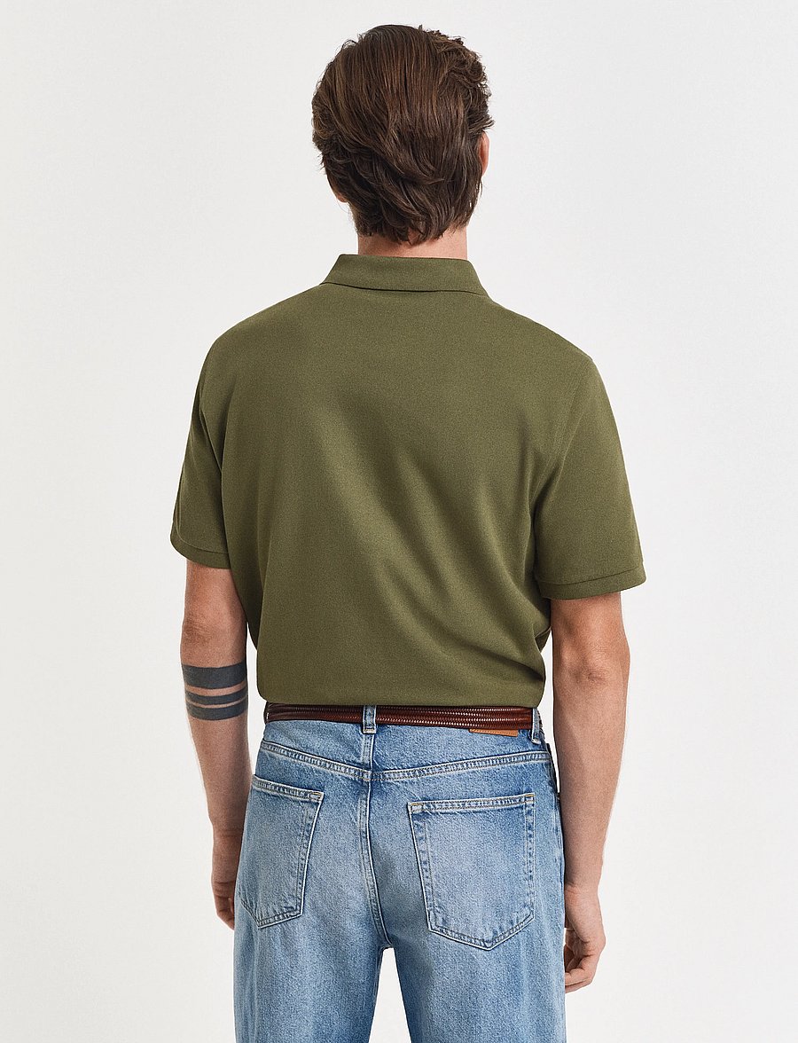 Gant - Classic Regular Polo Shirt - kortærmede poloer - moss green - 3