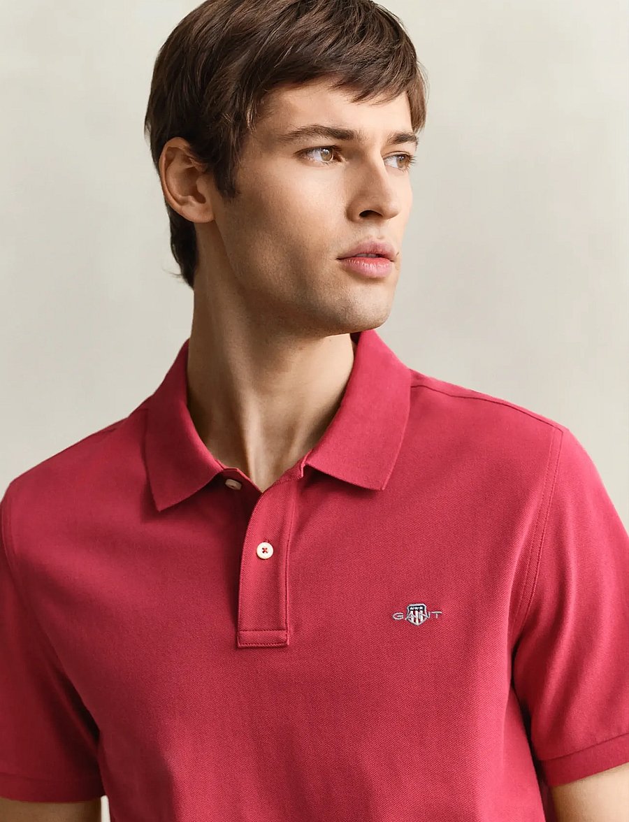 Gant - Classic Regular Polo Shirt - lühikeste varrukatega polod - muted red - 3