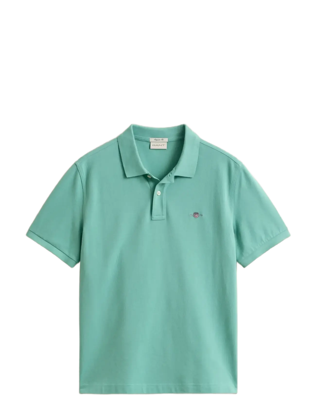 REG SHIELD SS PIQUE POLO - MUTED TURQUOISE