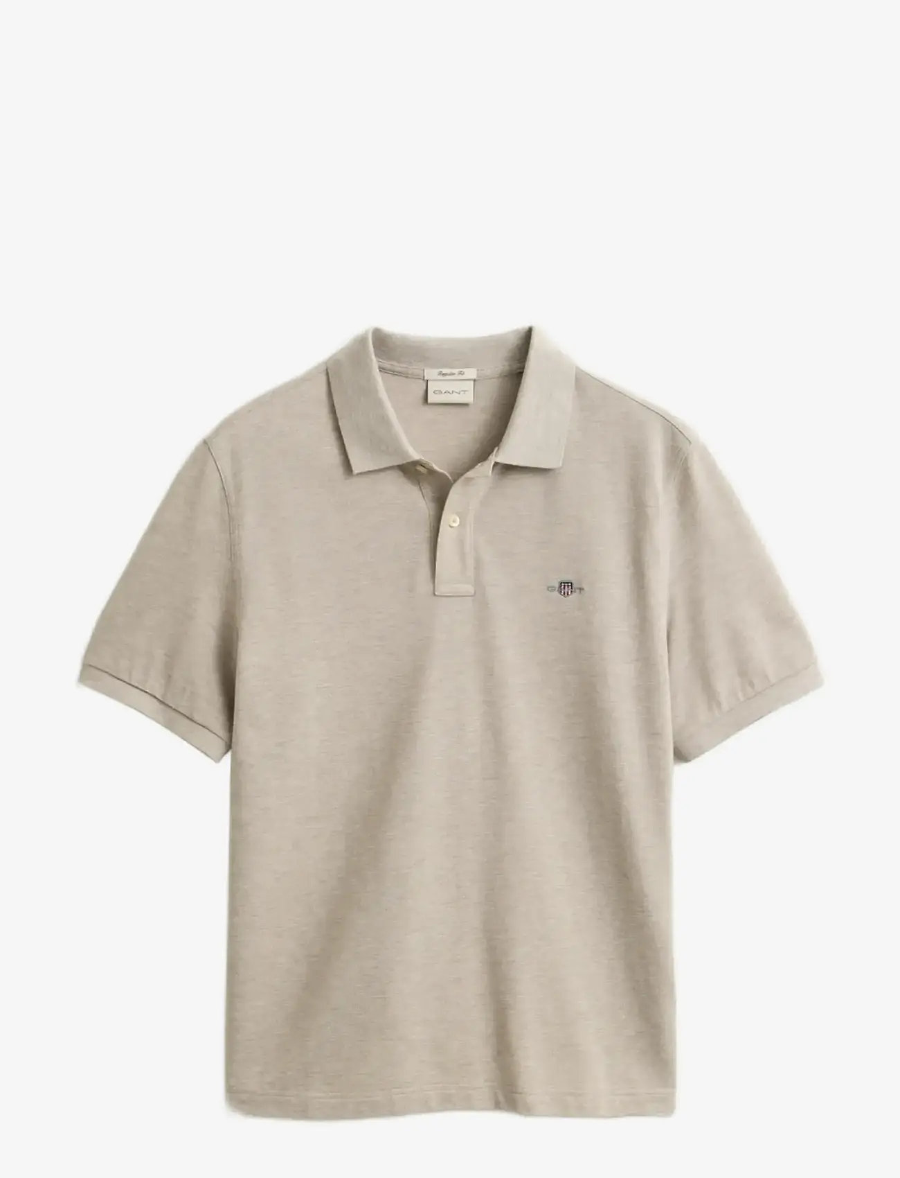 GANT - REG SHIELD SS PIQUE POLO - kurzärmelig - oat melange - 1