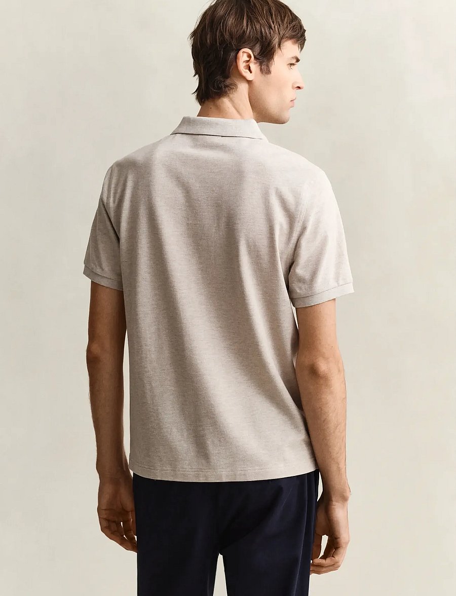 Gant - Classic Regular Polo Shirt - lühikeste varrukatega polod - oat melange - 2