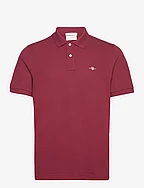 REG SHIELD SS PIQUE POLO - PLUMPED RED