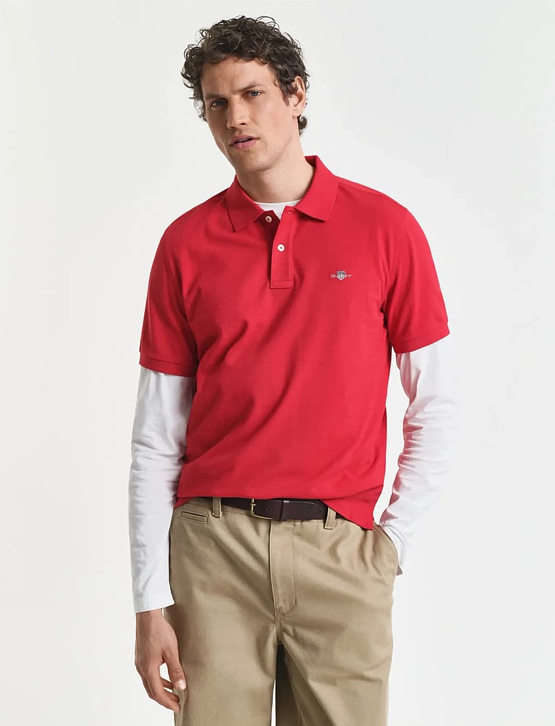GANT - REG SHIELD SS PIQUE POLO - kortärmade pikéer - ruby red - 0