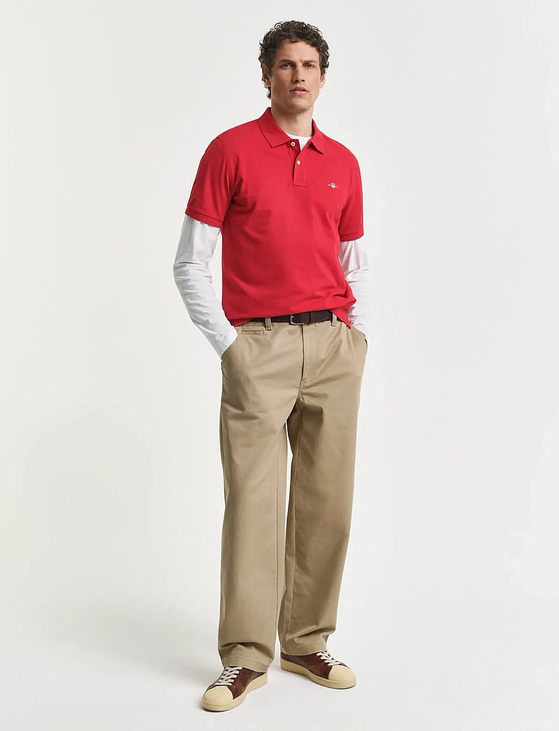 GANT - REG SHIELD SS PIQUE POLO - kortärmade pikéer - ruby red - 5