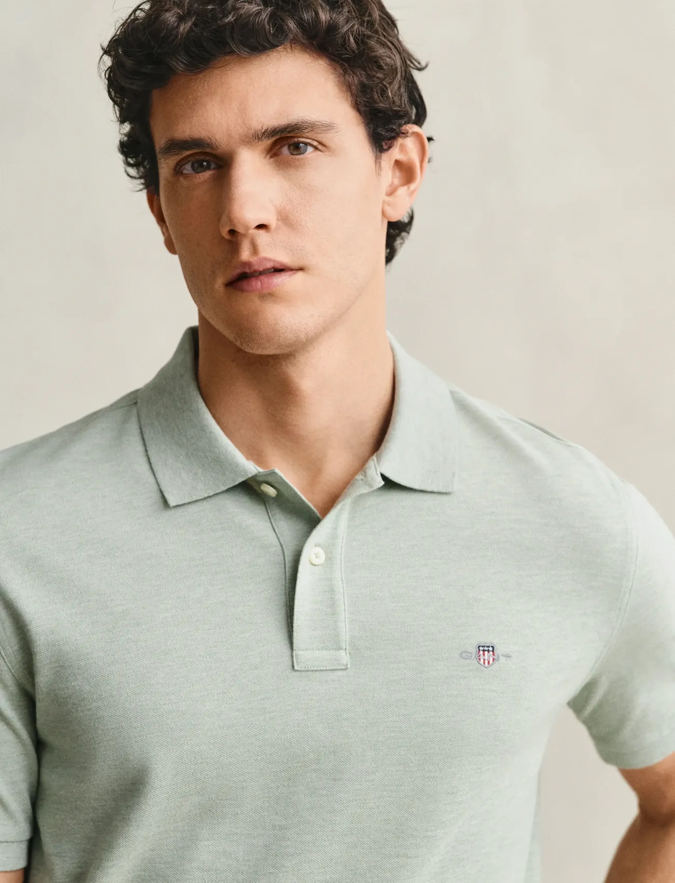 Gant - Classic Regular Polo Shirt - kurzärmelig - soft green melange - 3