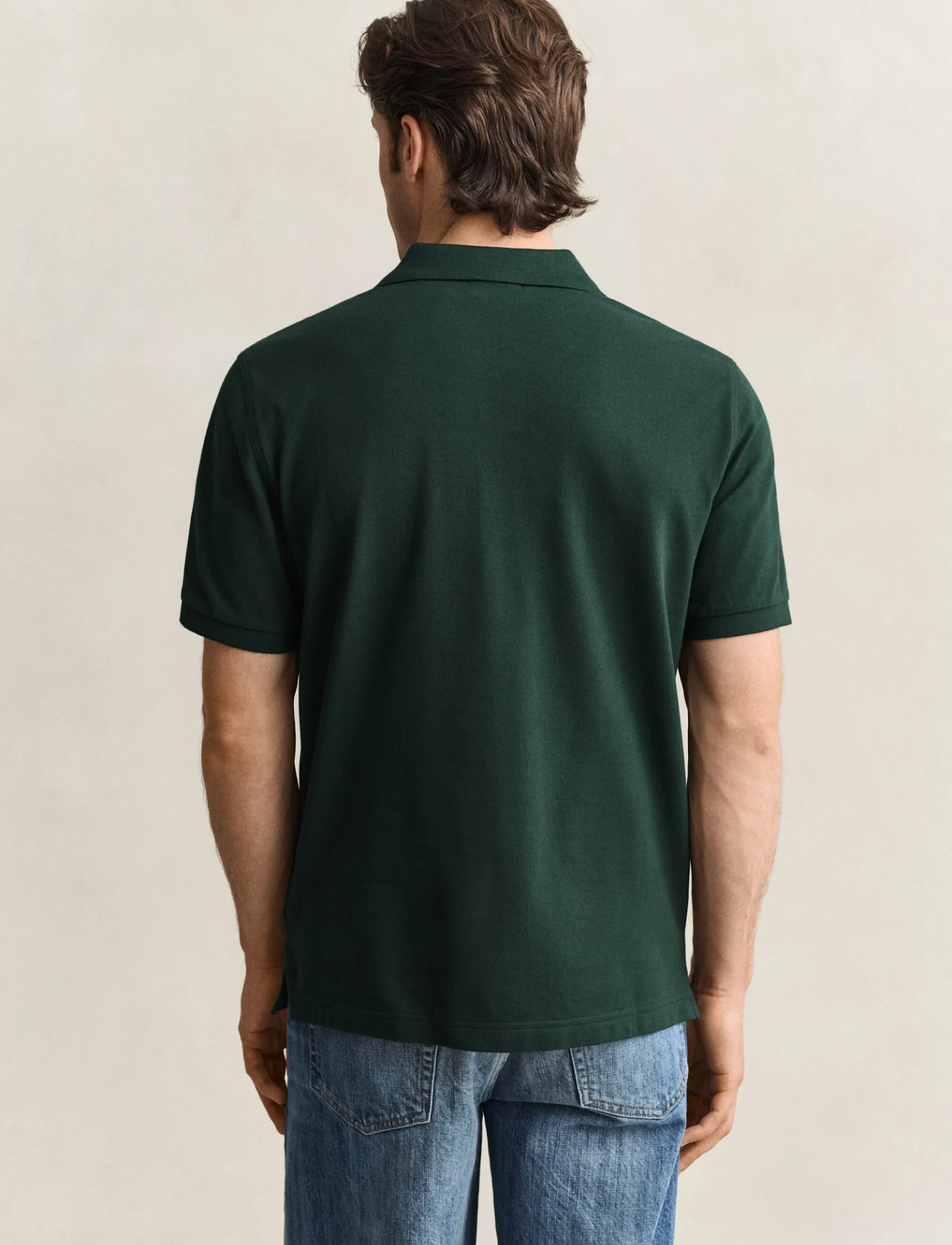 Gant - Classic Regular Polo Shirt - short-sleeved polos - tartan green - 3