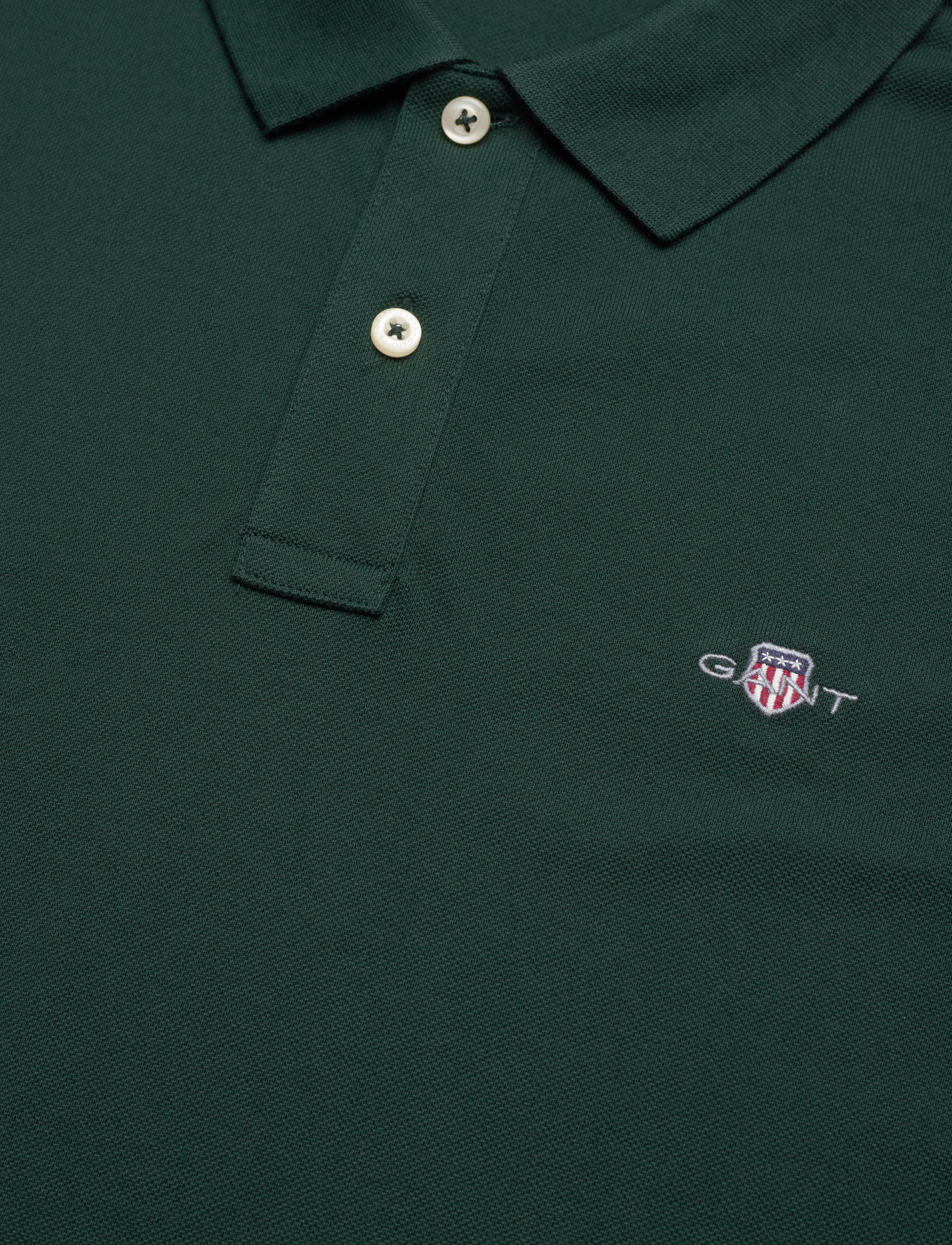 Gant - Classic Regular Polo Shirt - short-sleeved polos - tartan green - 5