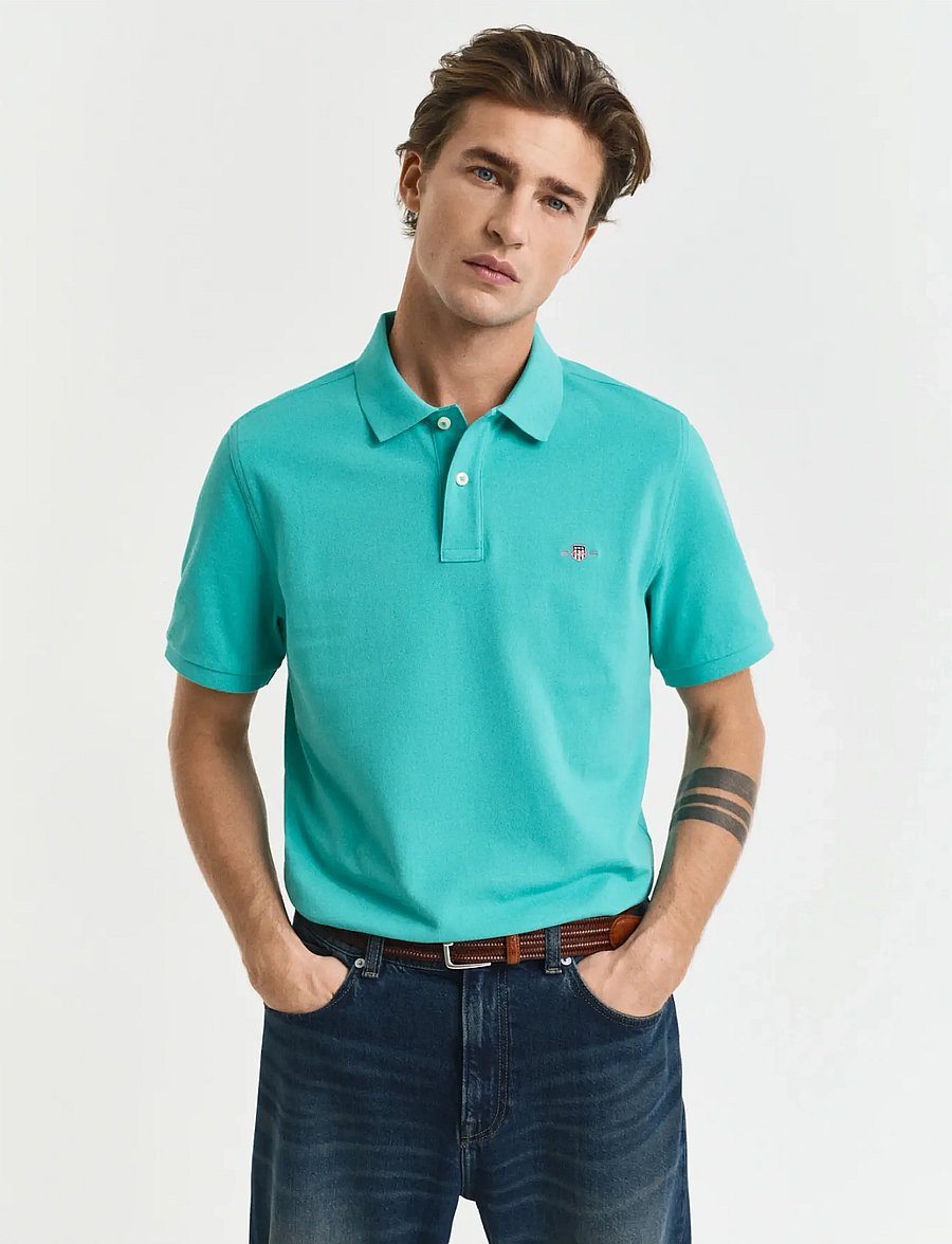 Gant - Classic Regular Polo Shirt - lühikeste varrukatega polod - tropic blue - 0