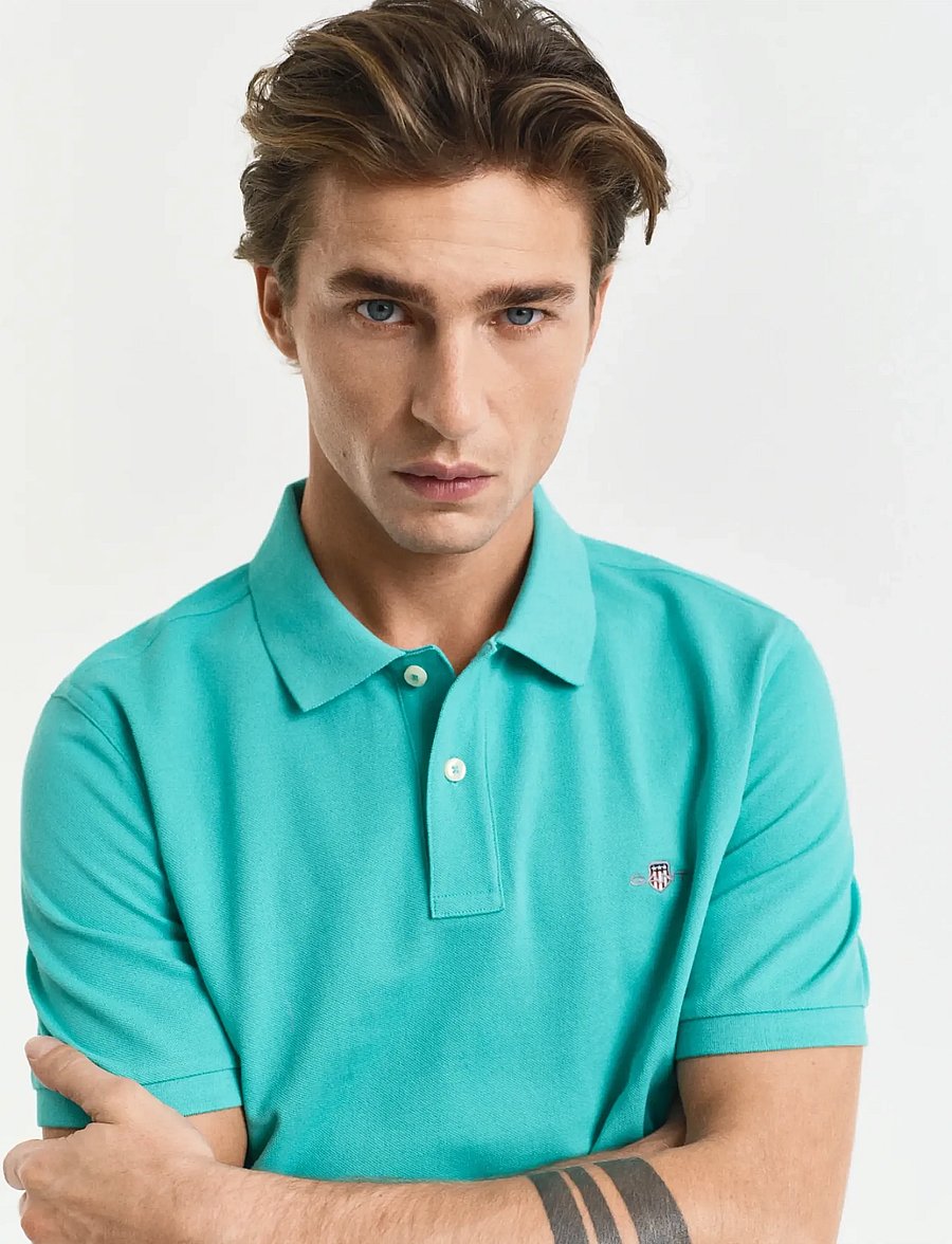 Gant - Classic Regular Polo Shirt - lühikeste varrukatega polod - tropic blue - 4
