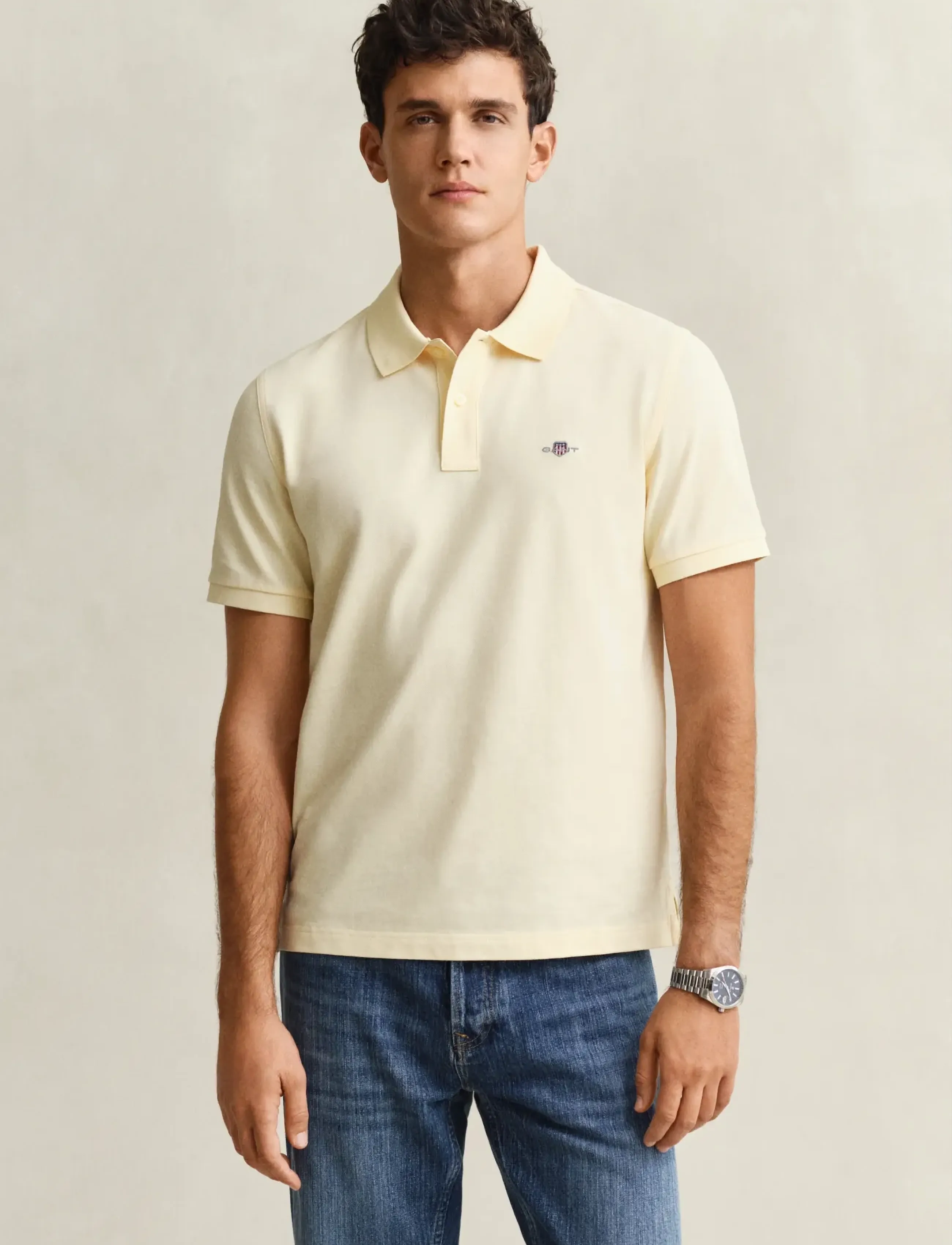 Gant - Classic Regular Polo Shirt - kortærmede poloer - vanilla yellow - 0