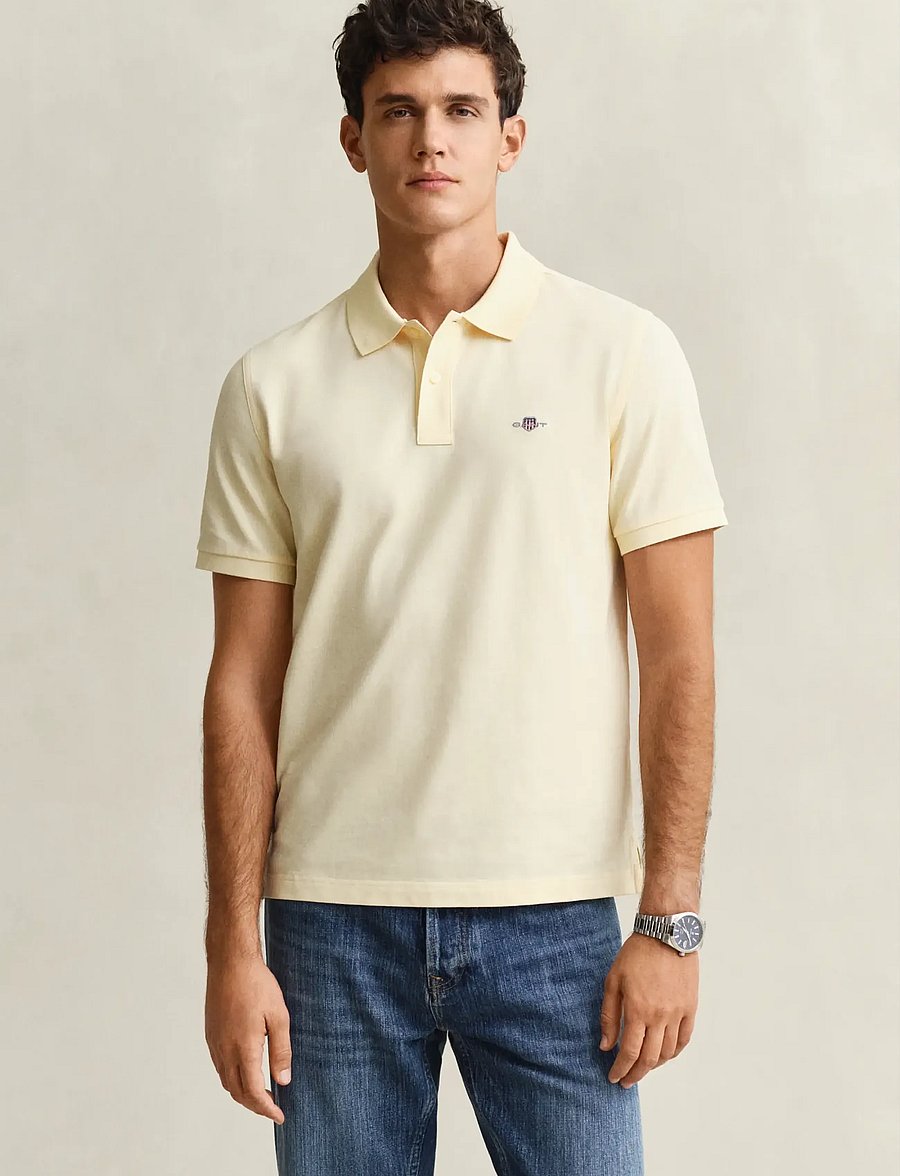 Gant - Classic Regular Polo Shirt - kurzärmelig - vanilla yellow - 0