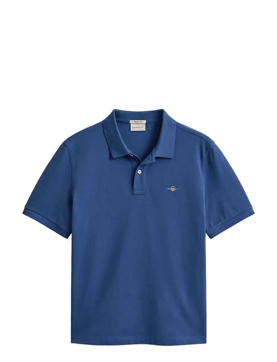 Gant - Classic Regular Polo Shirt - kortærmede poloer - vintage blue - 1