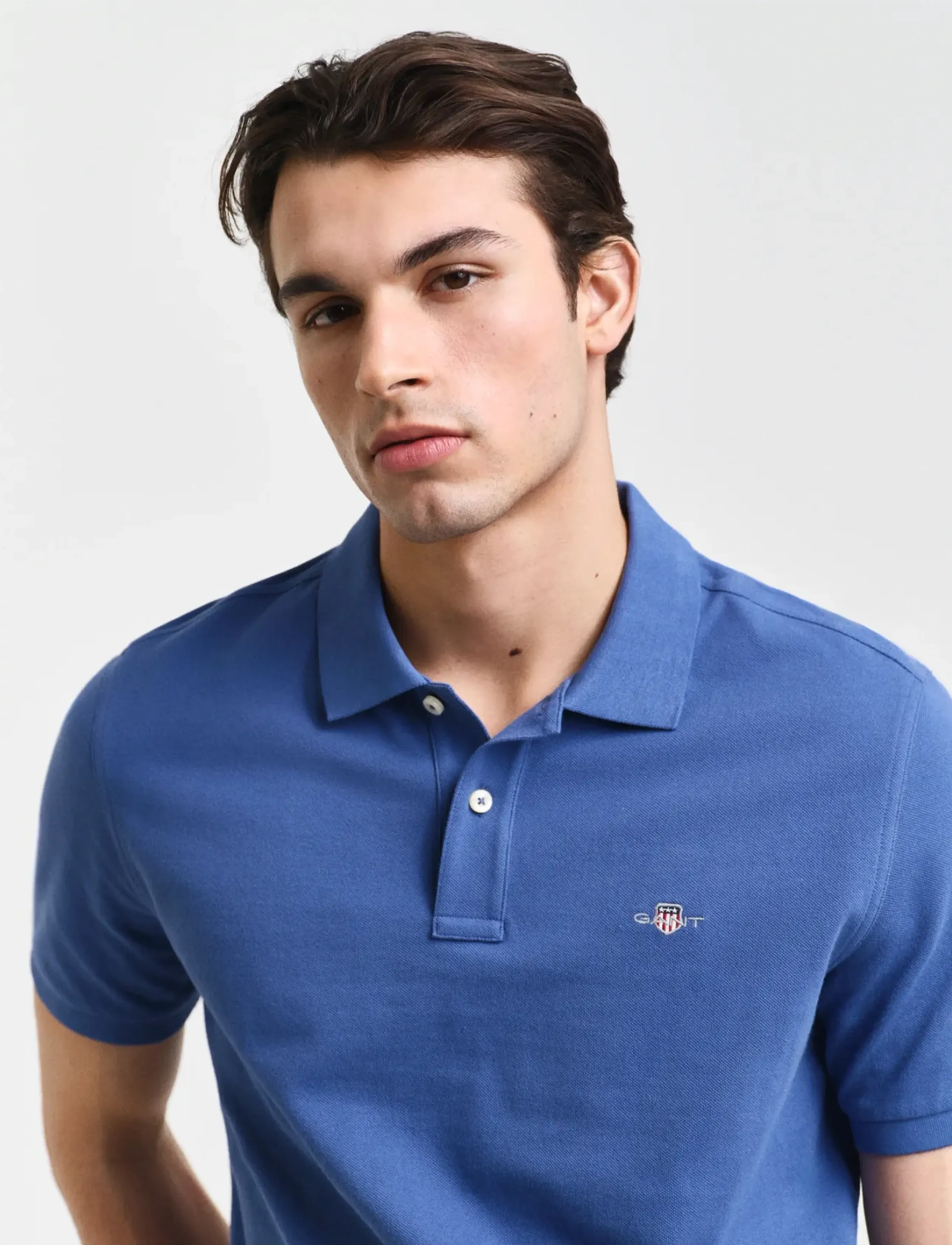 Gant - Classic Regular Polo Shirt - kortærmede poloer - vintage blue - 3