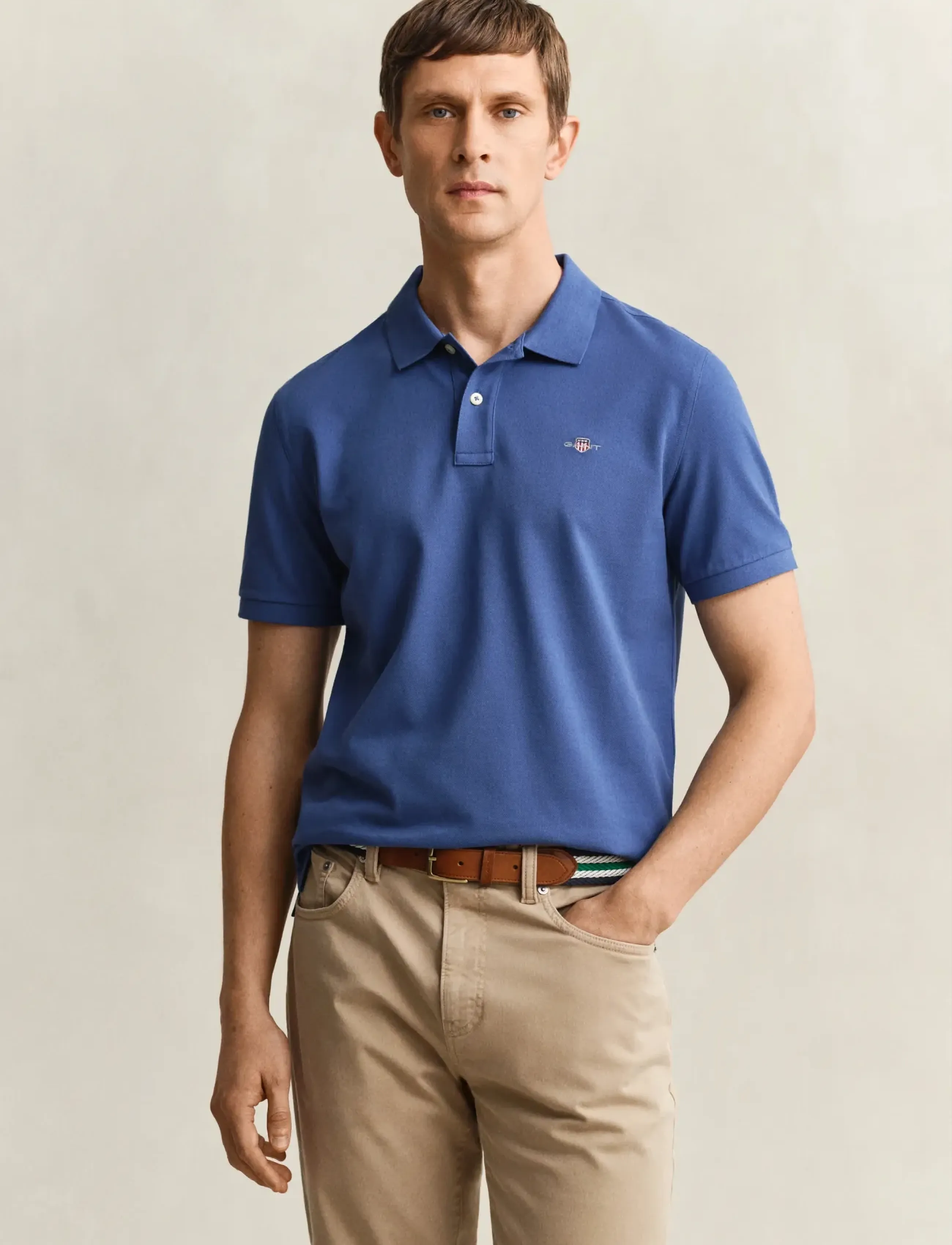 Gant - Classic Regular Polo Shirt - kortærmede poloer - vintage blue - 5