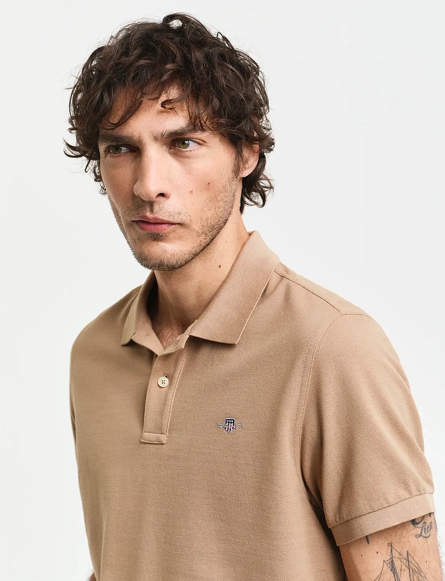 Gant - Classic Regular Polo Shirt - lühikeste varrukatega polod - warm khaki - 4