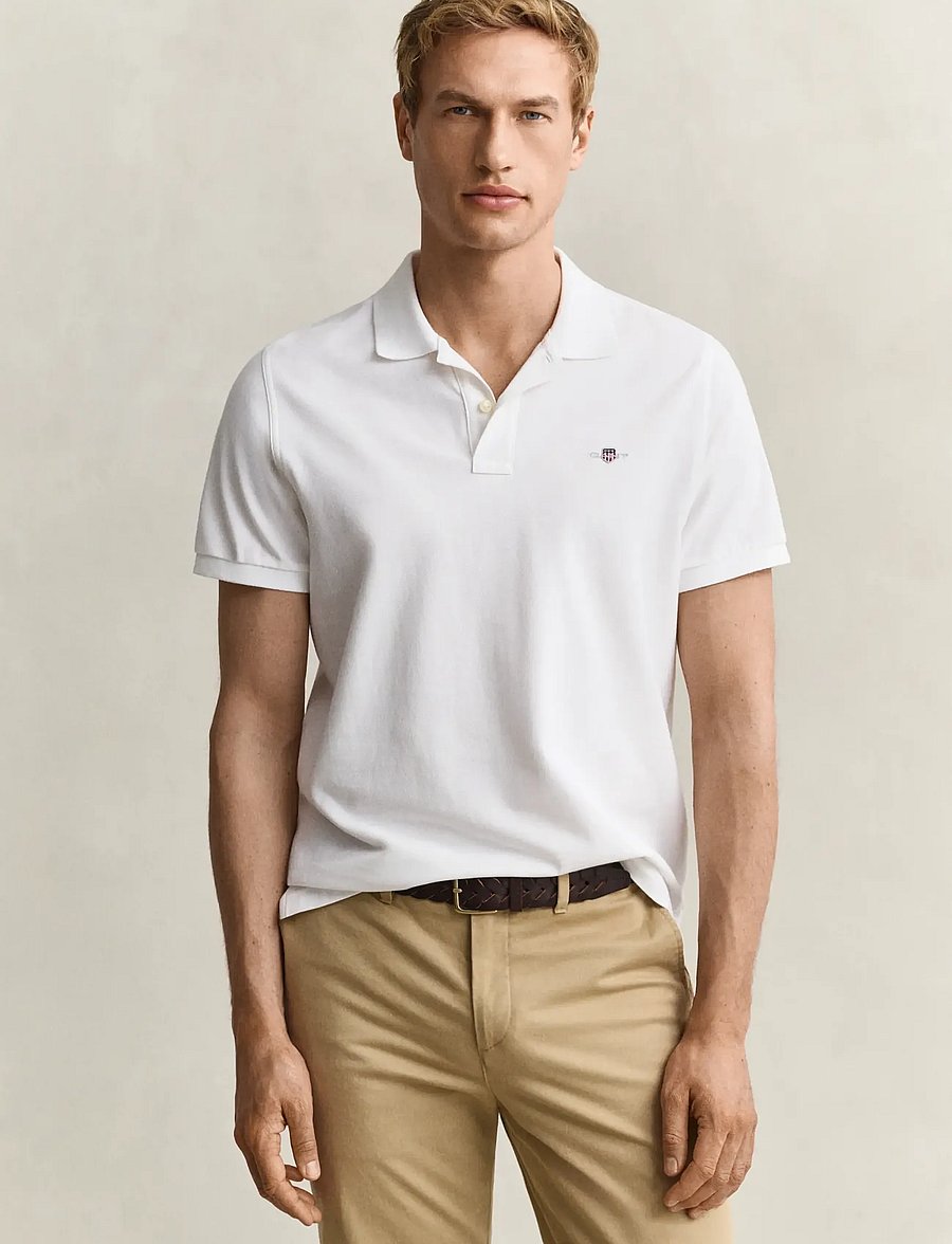 Gant - REG SHIELD SS PIQUE POLO - lühikeste varrukatega polod - white - 0