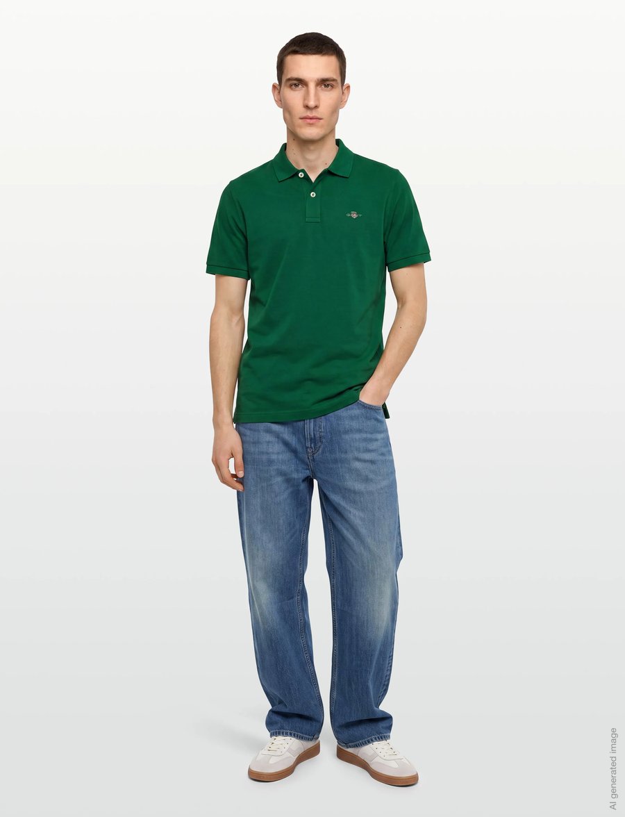 Gant - Classic Regular Polo Shirt - kortærmede poloer - wild green - 0