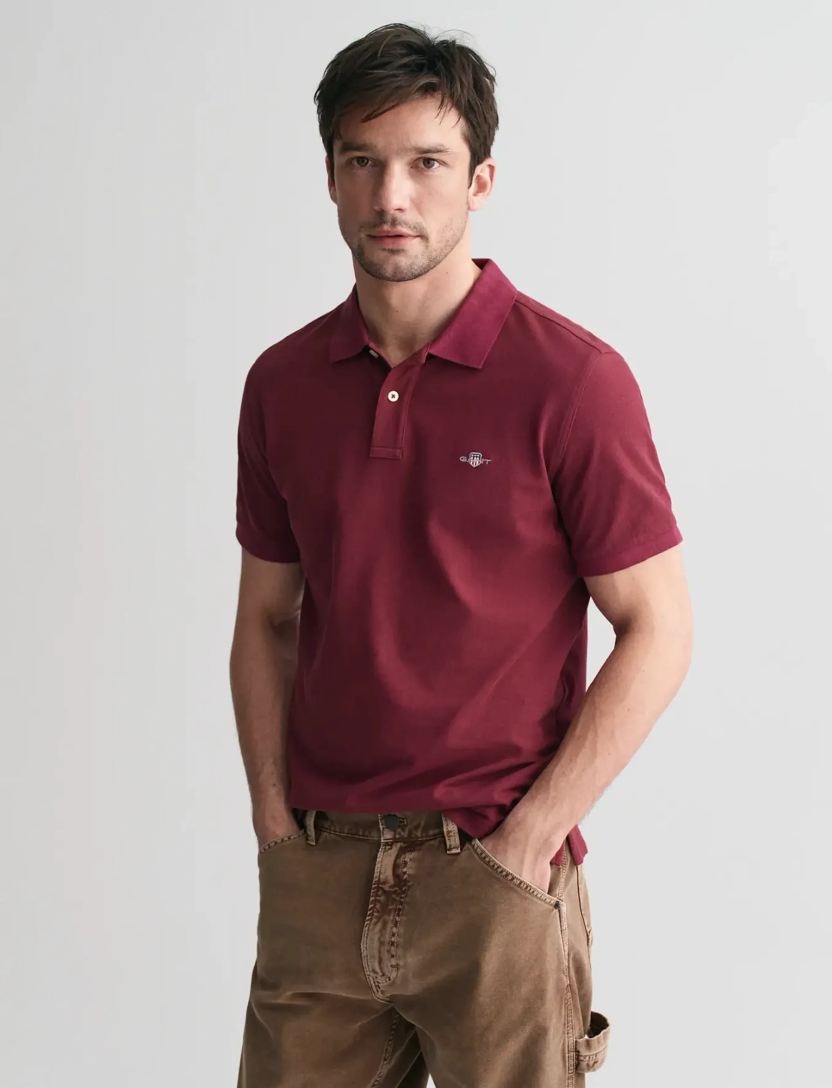 Gant Classic Regular Polo Shirt - Kleidung - WINE RED / multi