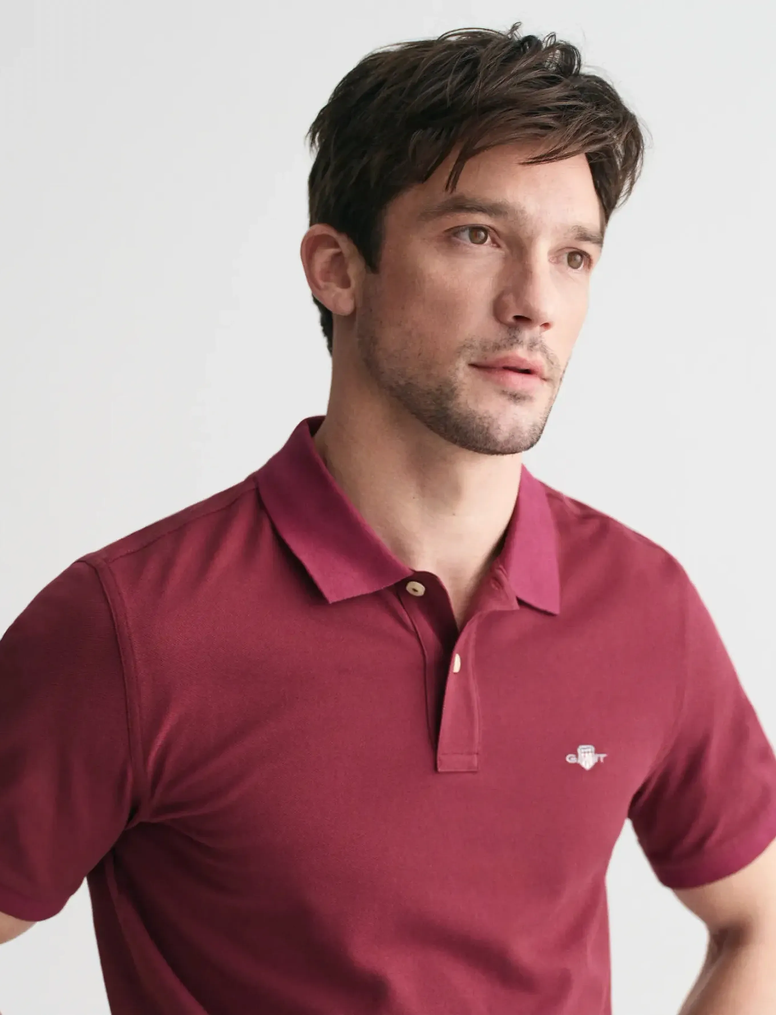 Gant - Classic Regular Polo Shirt - kurzärmelig - wine red - 4