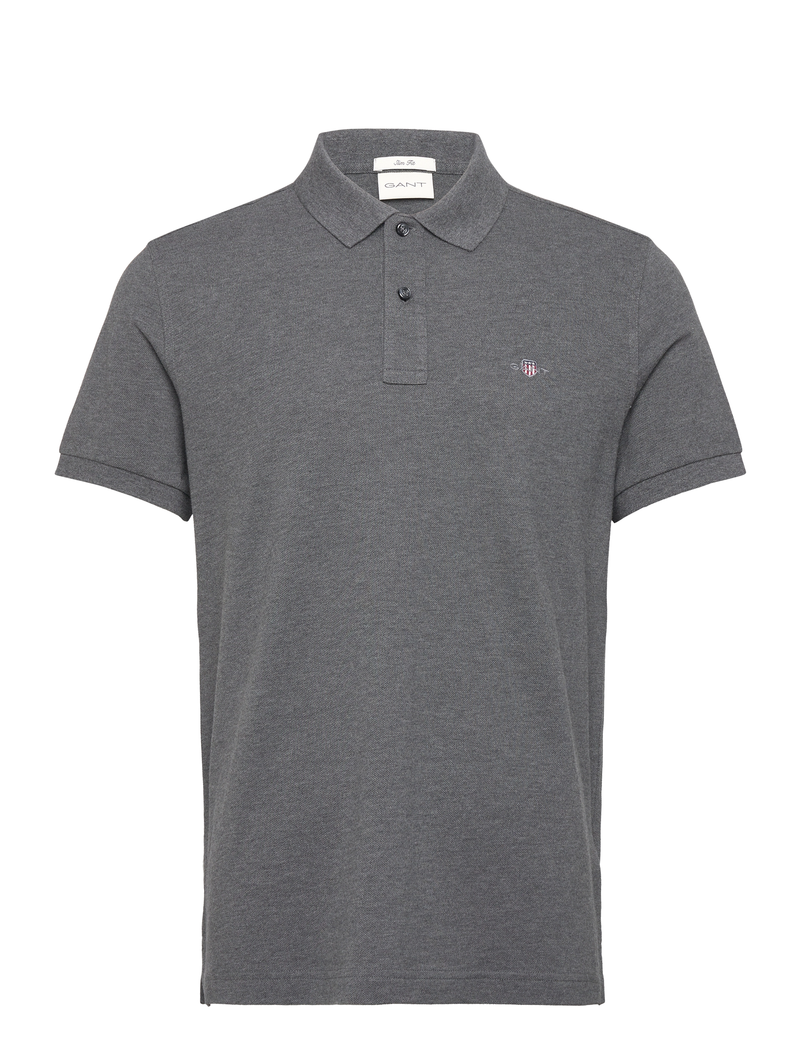 Gant Classic Slim Polo Shirt - All products - ANTRACIT MELANGE / red