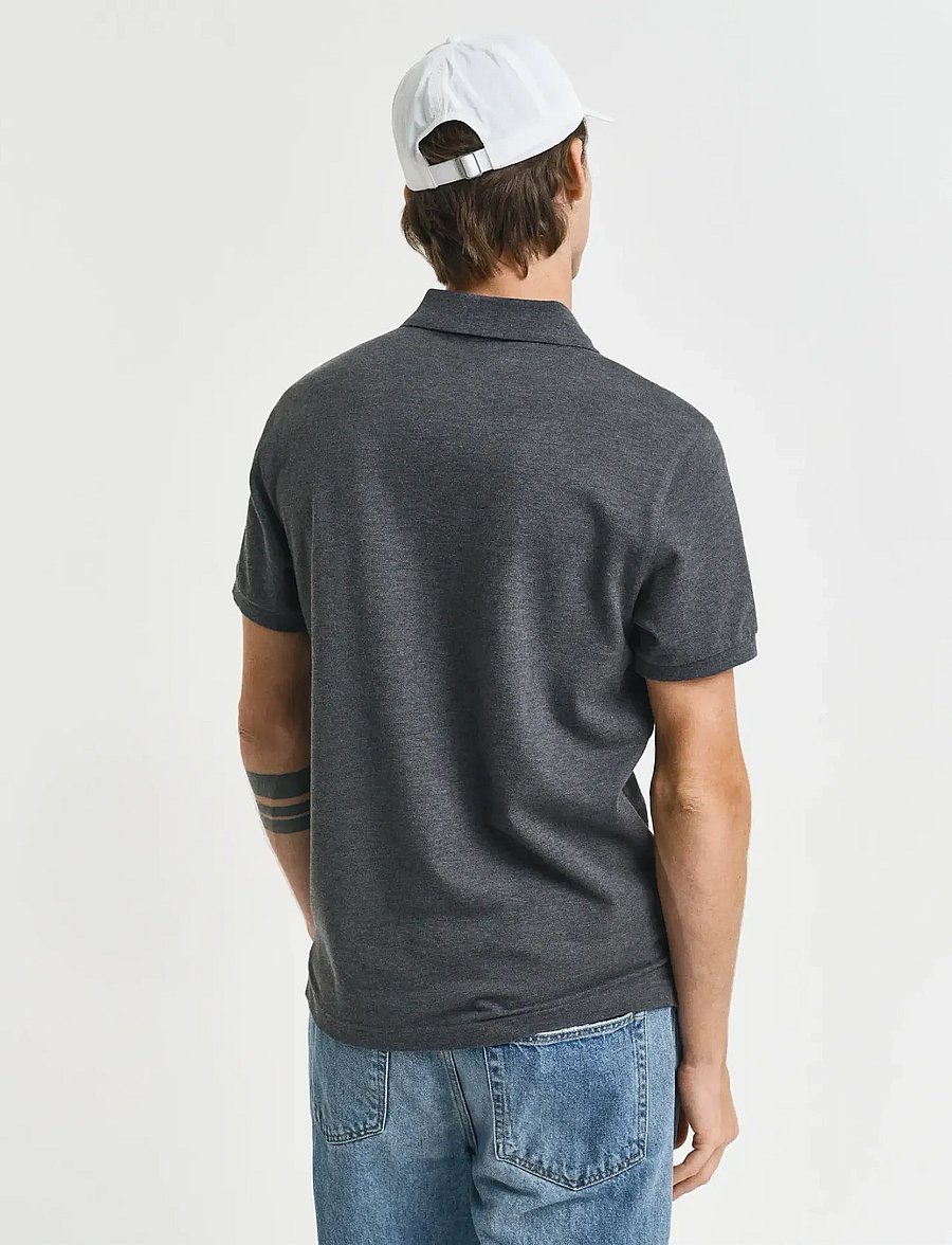 Gant - SLIM SHIELD SS PIQUE POLO - toppar & t-shirts - antracit melange - 3
