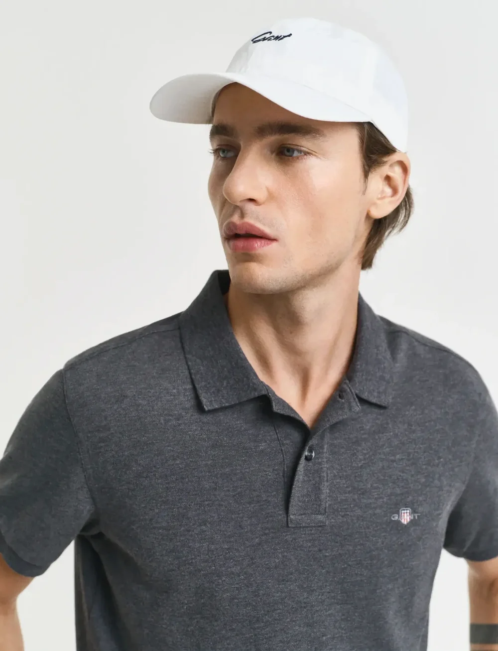 GANT - SLIM SHIELD SS PIQUE POLO - alussärgid ja t-särgid - antracit melange - 4
