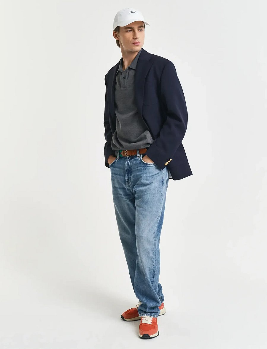 Gant - SLIM SHIELD SS PIQUE POLO - toppar & t-shirts - antracit melange - 5