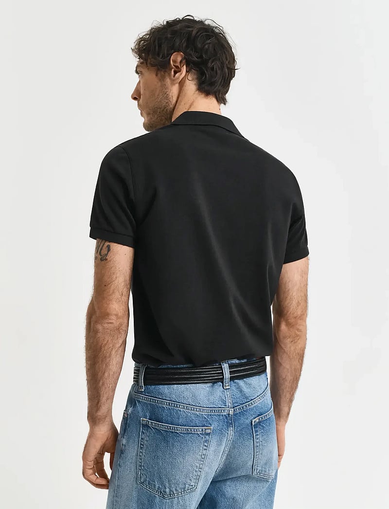 GANT - SLIM SHIELD SS PIQUE POLO - oberteile & t-shirts - black - 3