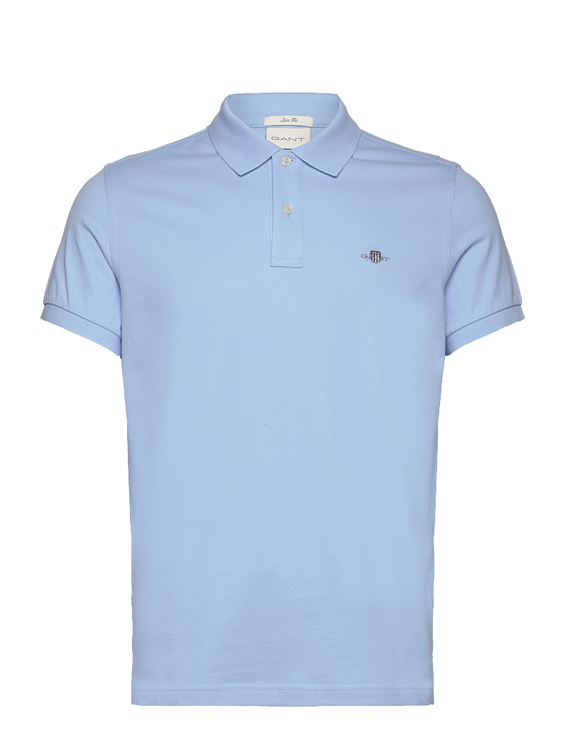 GANT - SLIM SHIELD SS PIQUE POLO - toppe & t-shirts - capri blue - 0