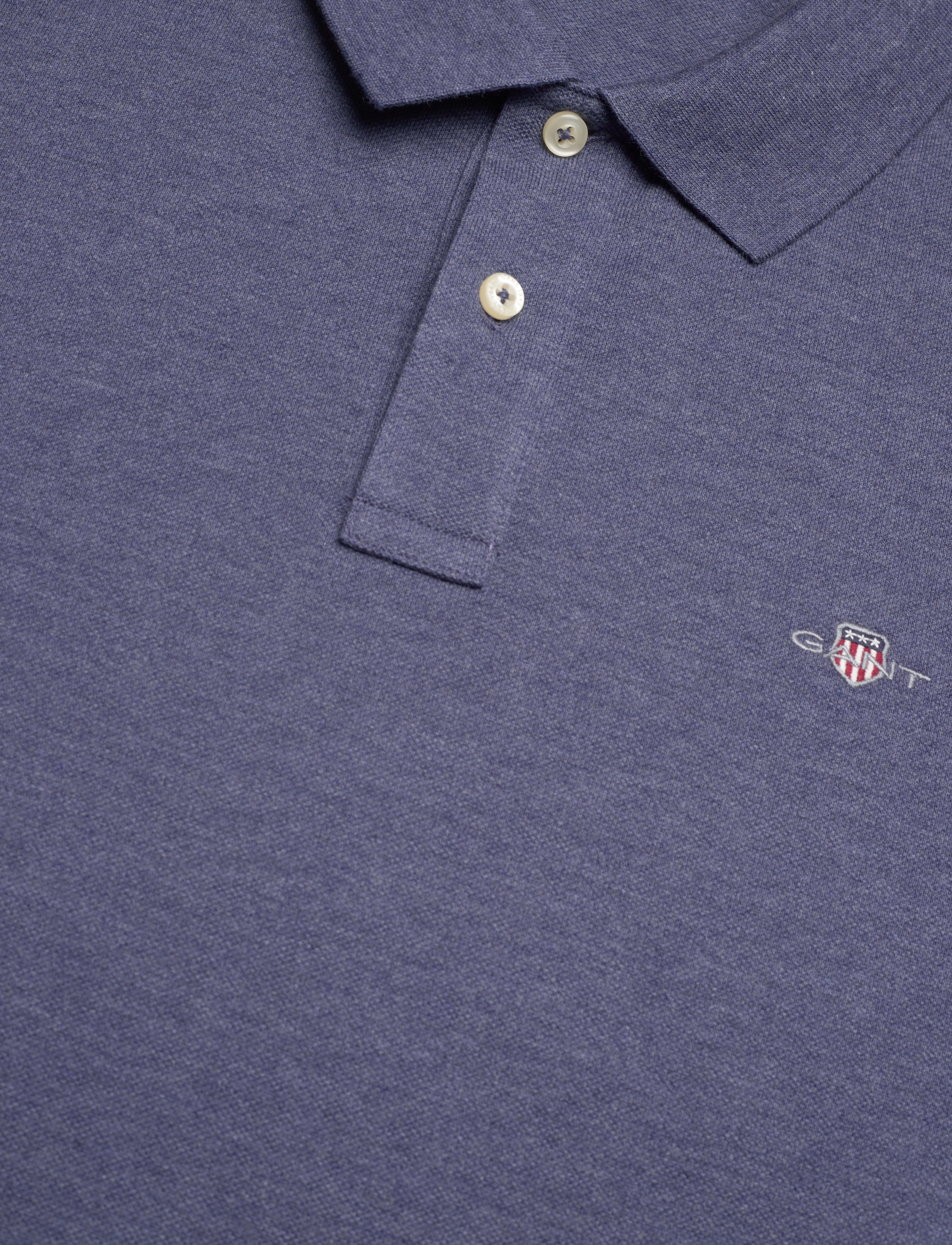 Gant - Classic Slim Polo Shirt - alussärgid ja t-särgid - dark jeansblue melange - 2