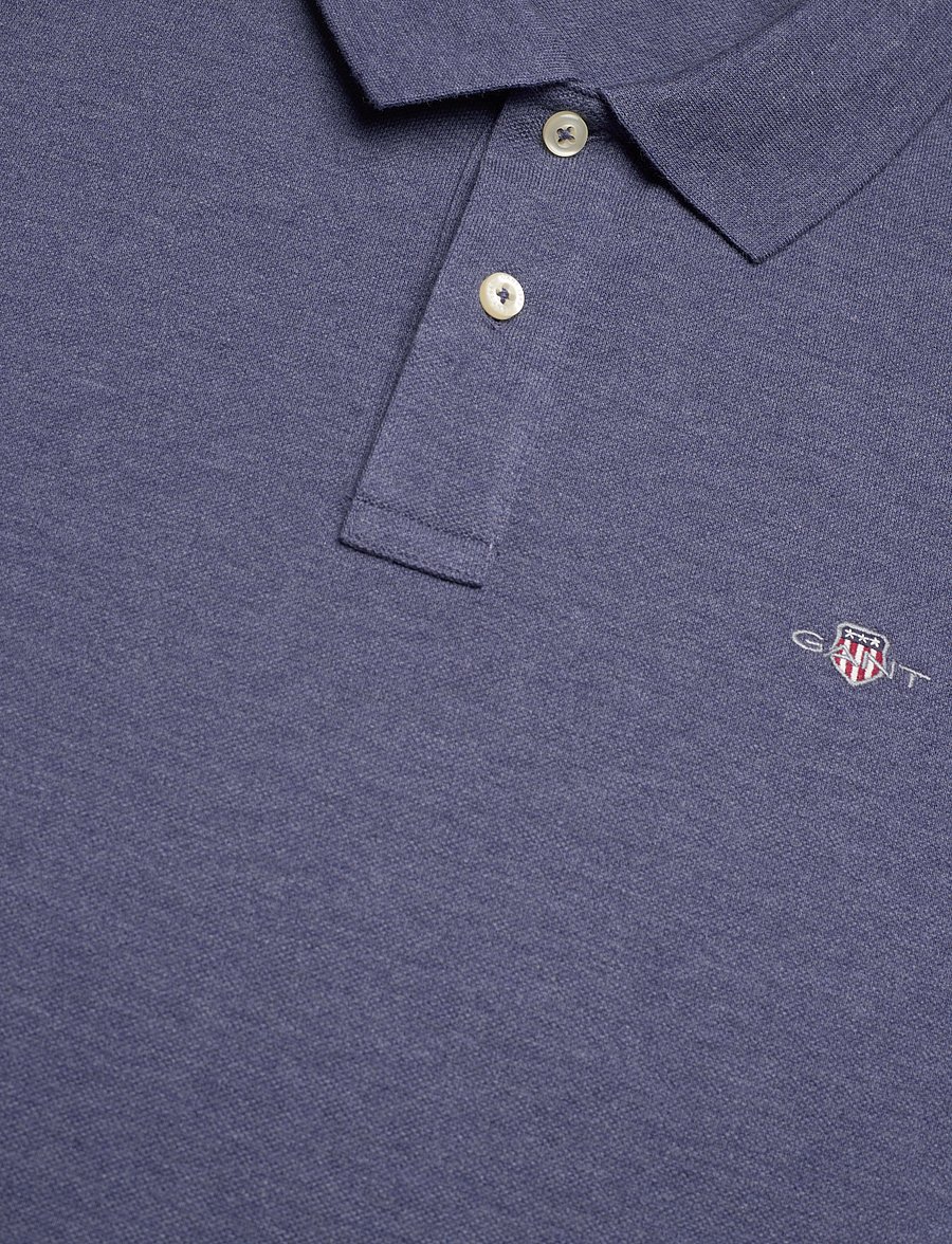 Gant - SLIM SHIELD SS PIQUE POLO - toppar & t-shirts - dark jeansblue melange - 2