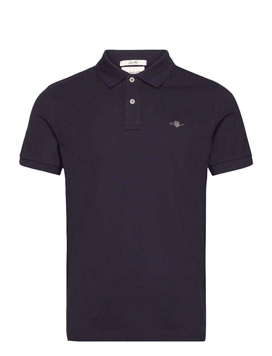 Gant - SLIM SHIELD SS PIQUE POLO - alussärgid ja t-särgid - evening blue - 1