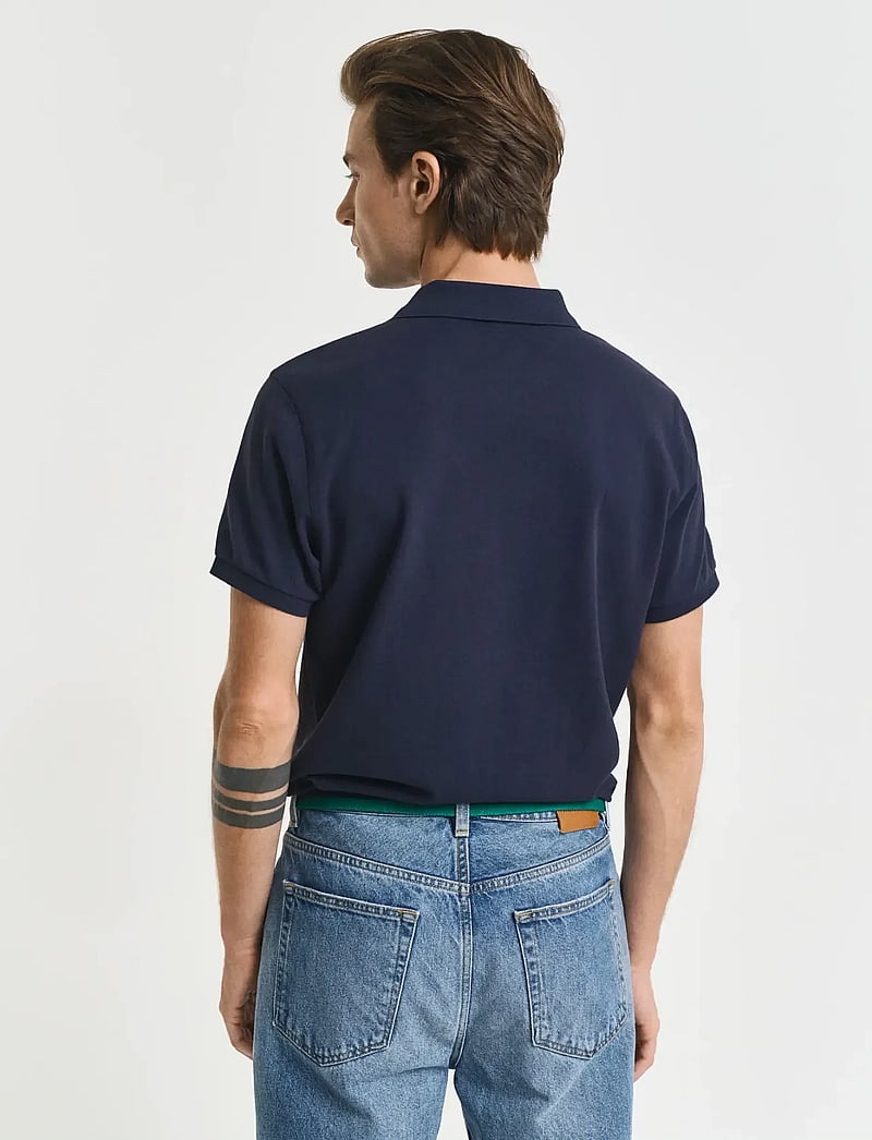 GANT - SLIM SHIELD SS PIQUE POLO - oberteile & t-shirts - evening blue - 3