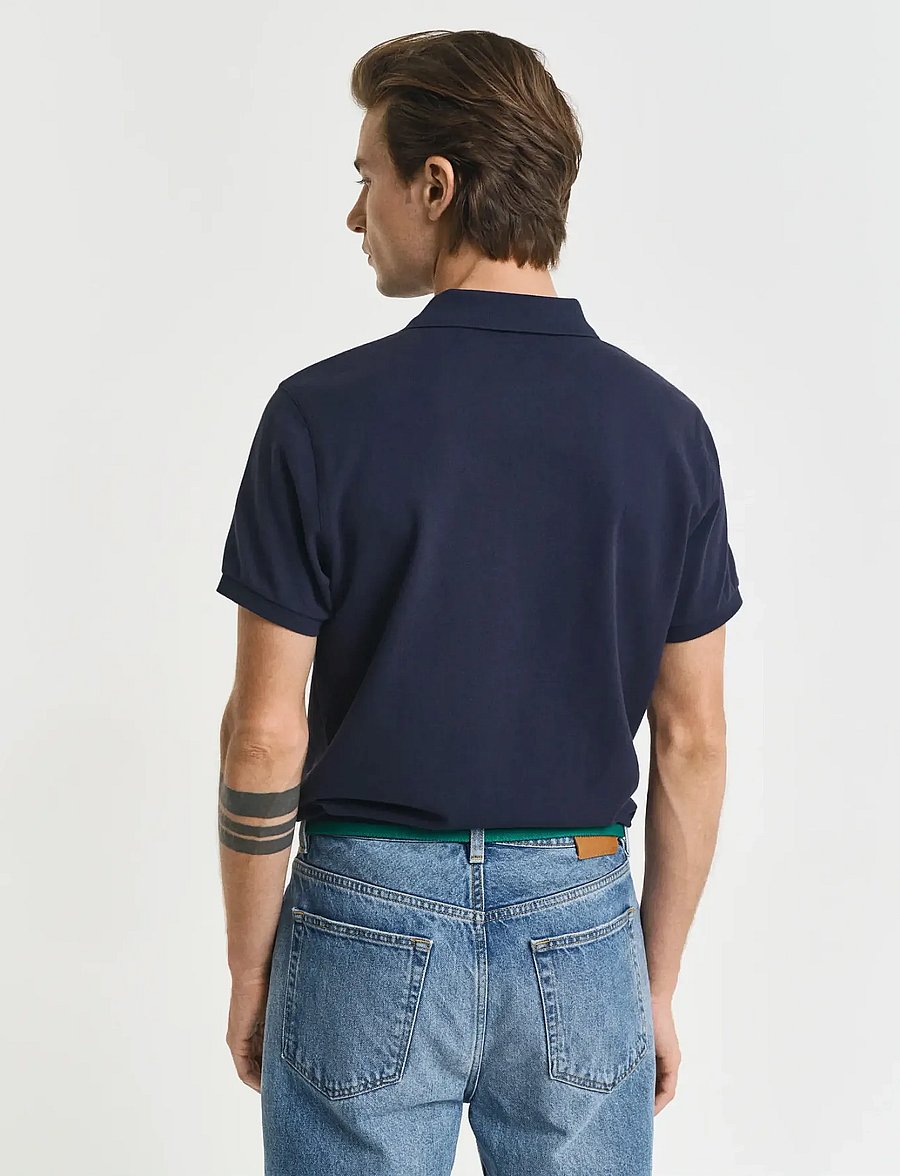 Gant - SLIM SHIELD SS PIQUE POLO - alussärgid ja t-särgid - evening blue - 3